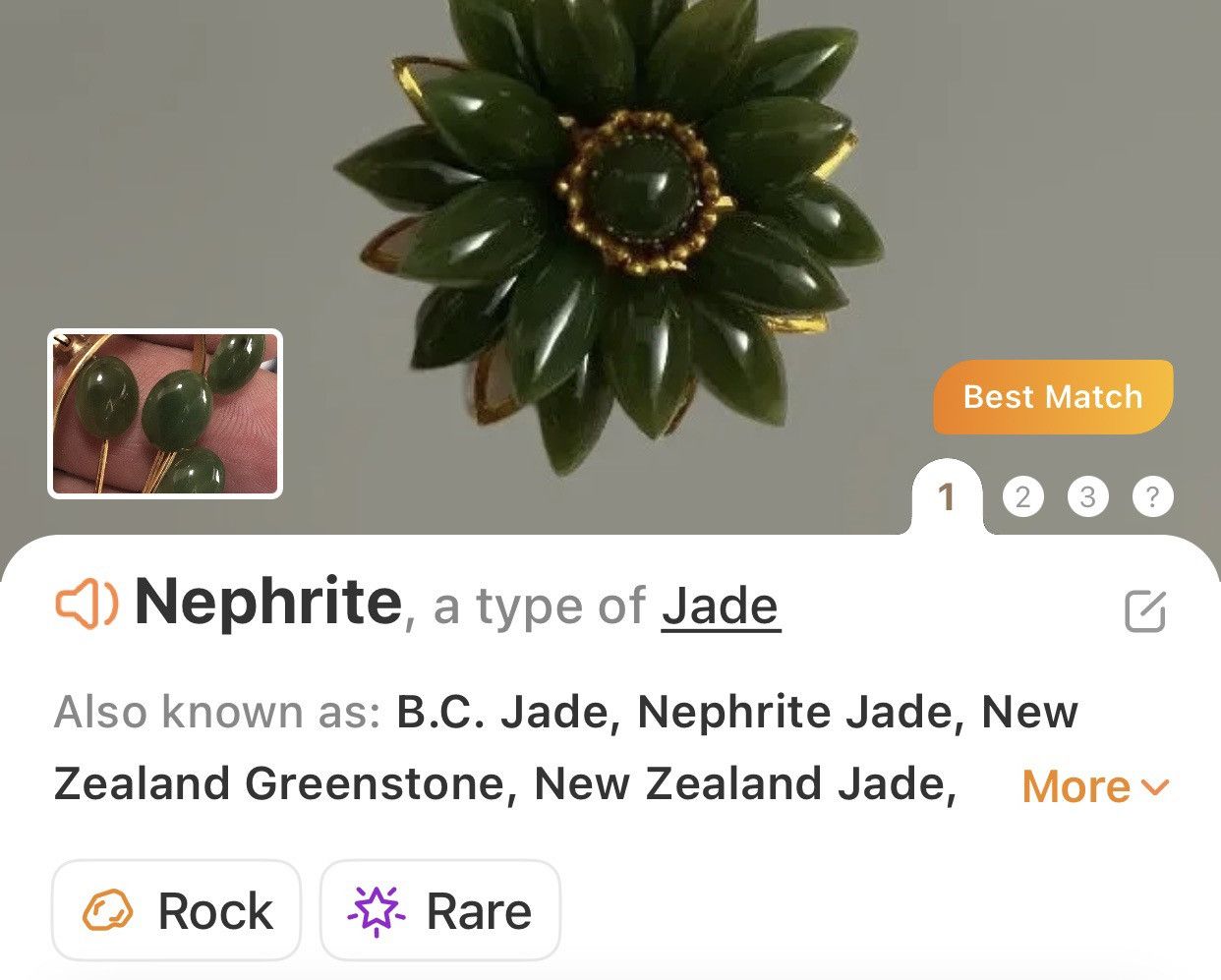 Vintage Vintage 60s nephrite jade filigree gold filled brooch pin Size ONE SIZE - 9 Thumbnail