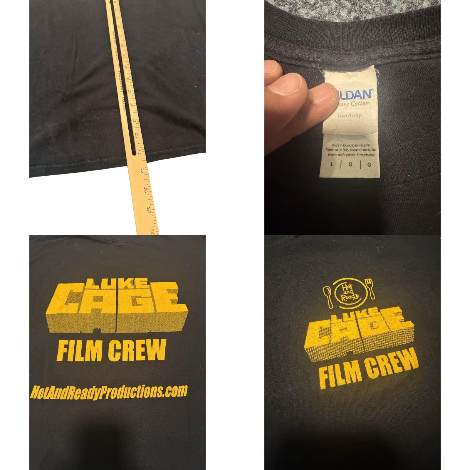 Gildan **RARE LUKES CAGE FILM CREW SHIRT SIZE LARGE BLACK GILDAN** User: **RARE LUKE CAGE FILM CREW SHIRT SIZE LARGE BLACK GILDAN** Size US L / EU 52-54 / 3 - 9 Thumbnail