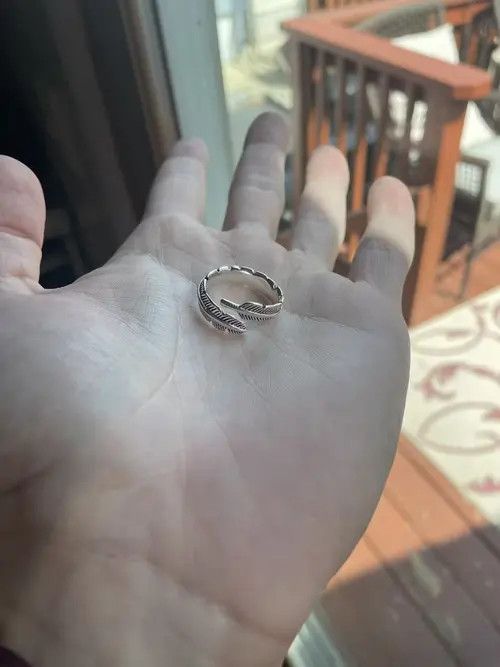 Jewelry Feather Ring - Adjustable Size ONE SIZE - 3 Thumbnail