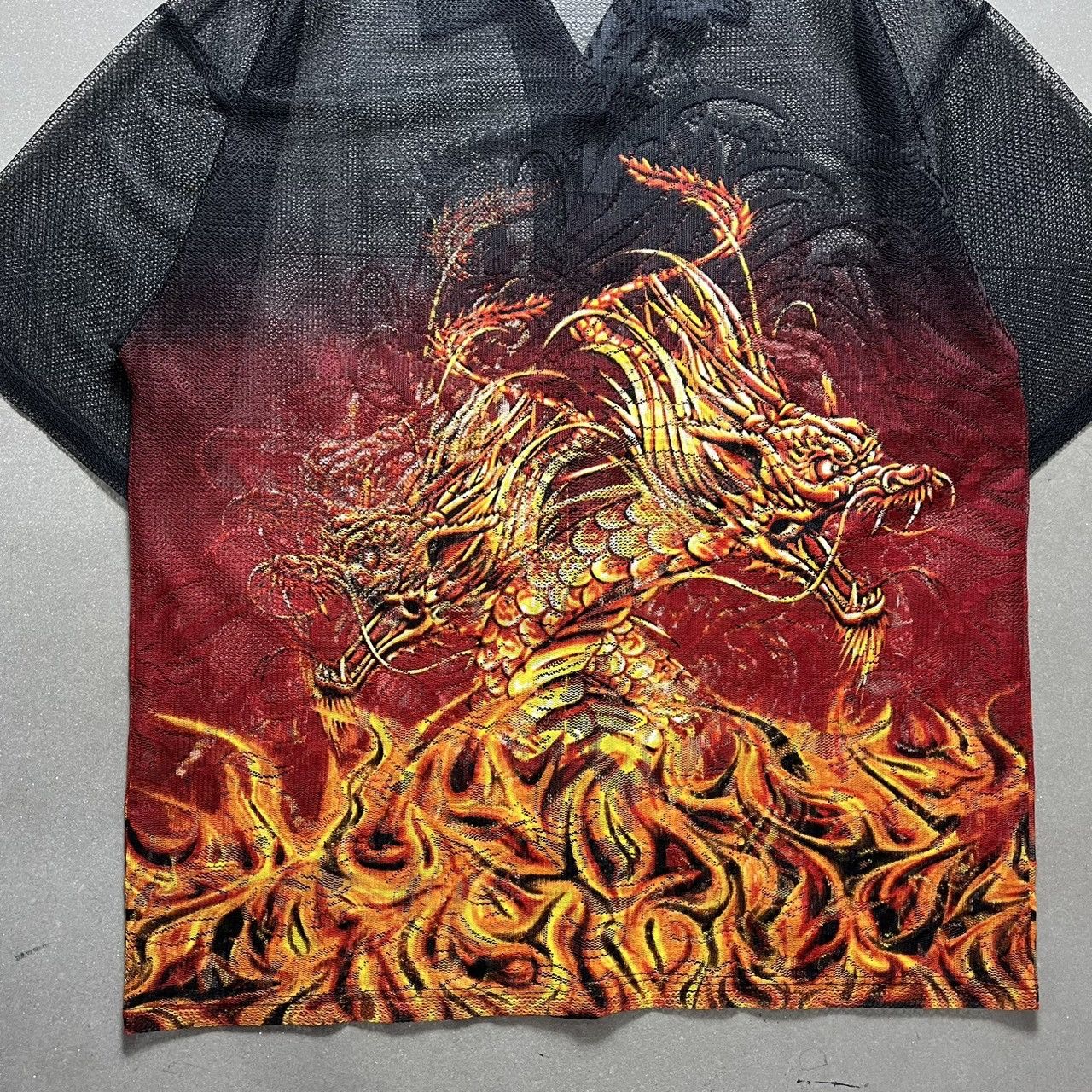 Taiga Y2K Dragon Fire Flame Shirt Size US XL / EU 56 / 4 - 12 Thumbnail