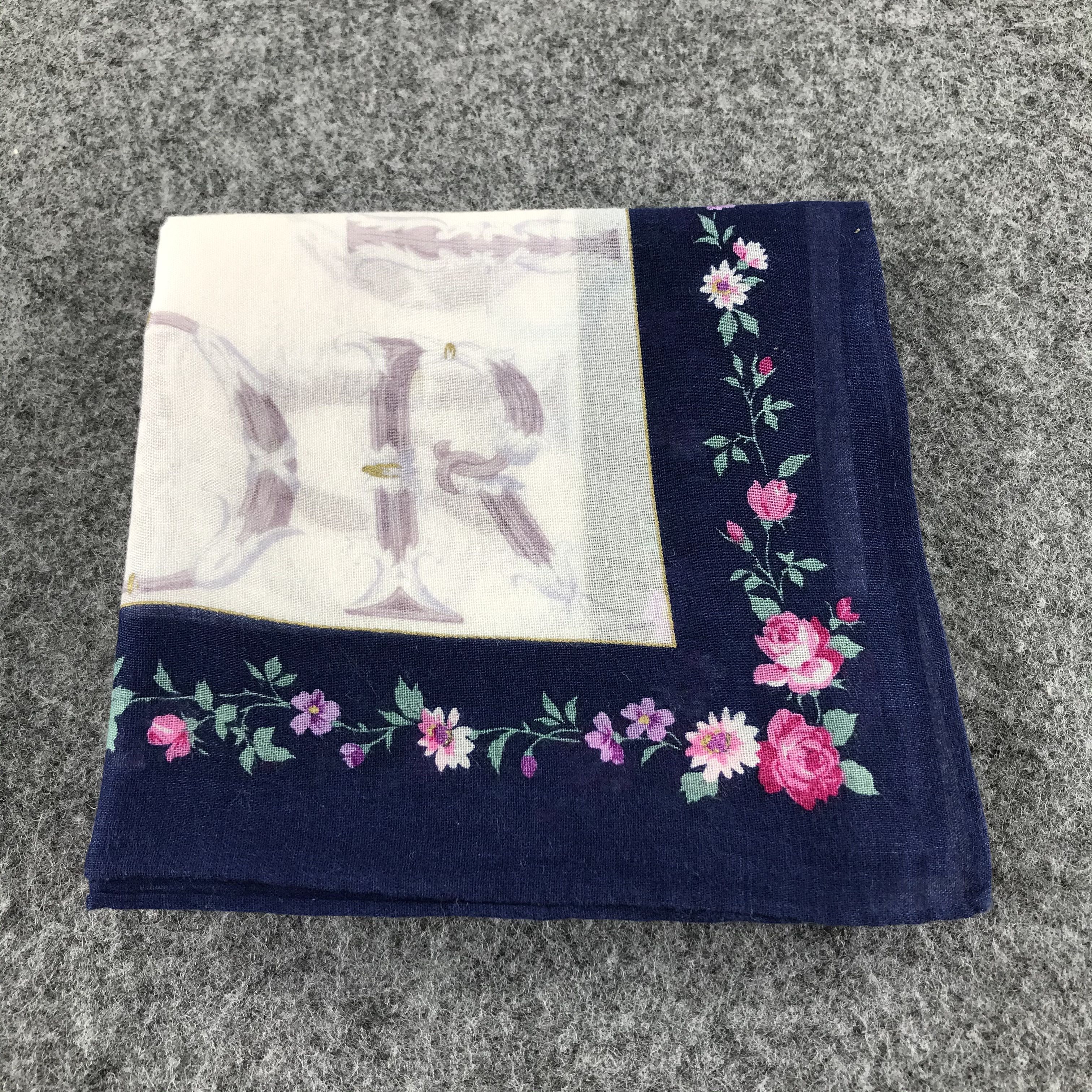 Christian Dior Monsieur Christian Dior Floral Handkerchief Neckerchief Bandana H190 Size ONE SIZE - 7 Thumbnail