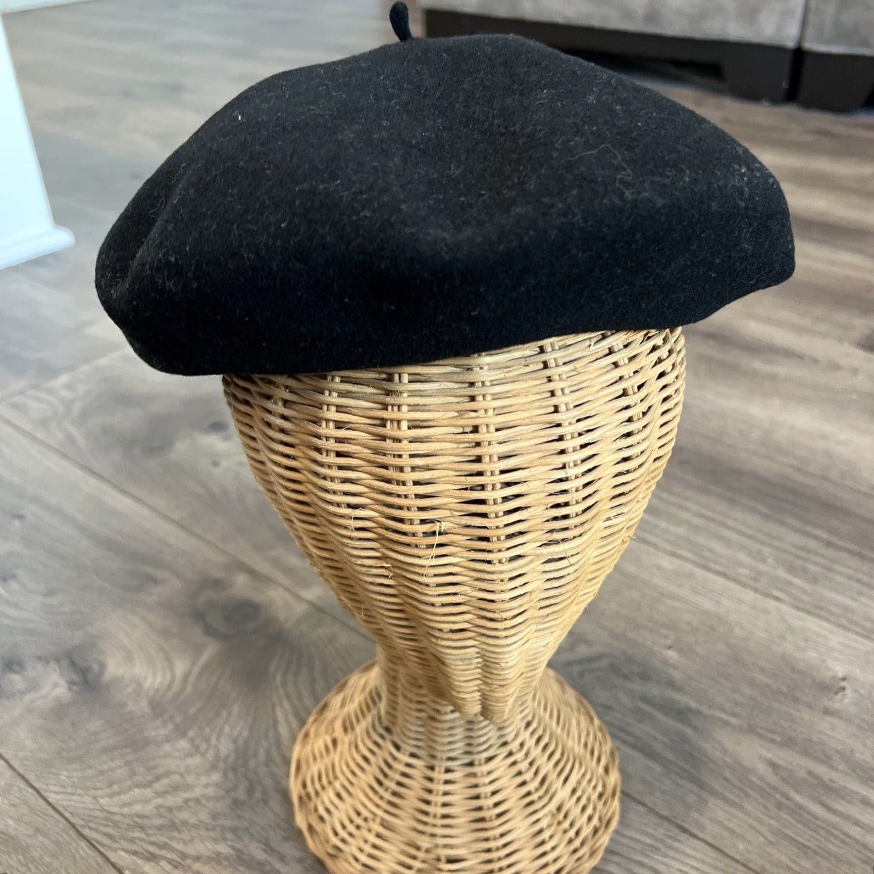 Vintage VINTAGE Berrion Beret Black Wool 58 - 10 Women's Fall Winter Size ONE SIZE - 3 Thumbnail