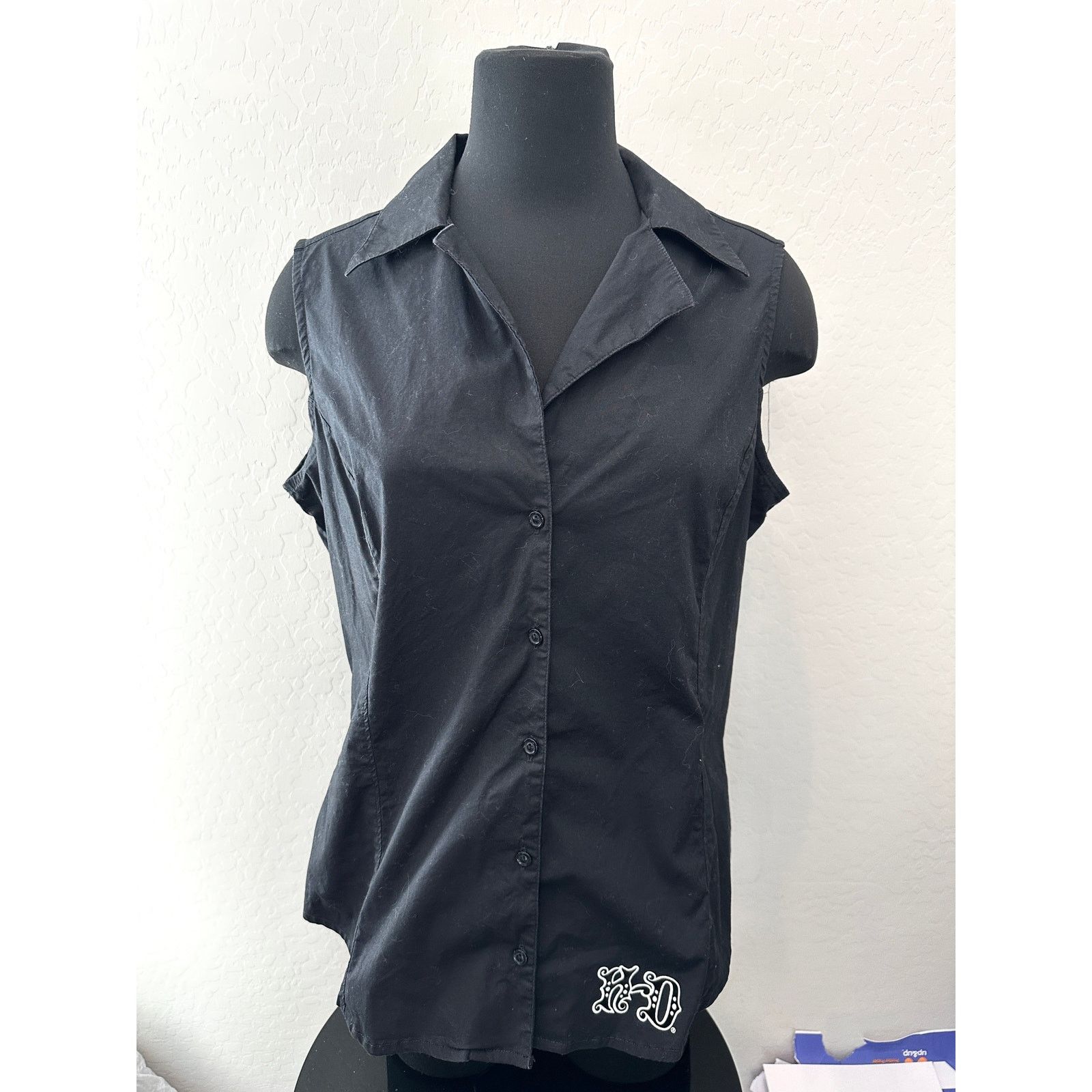 Harley Davidson HARLEY DAVIDSON Sleeveless Shirt Black Studded Large Size L / US 10 / IT 46 - 2 Thumbnail