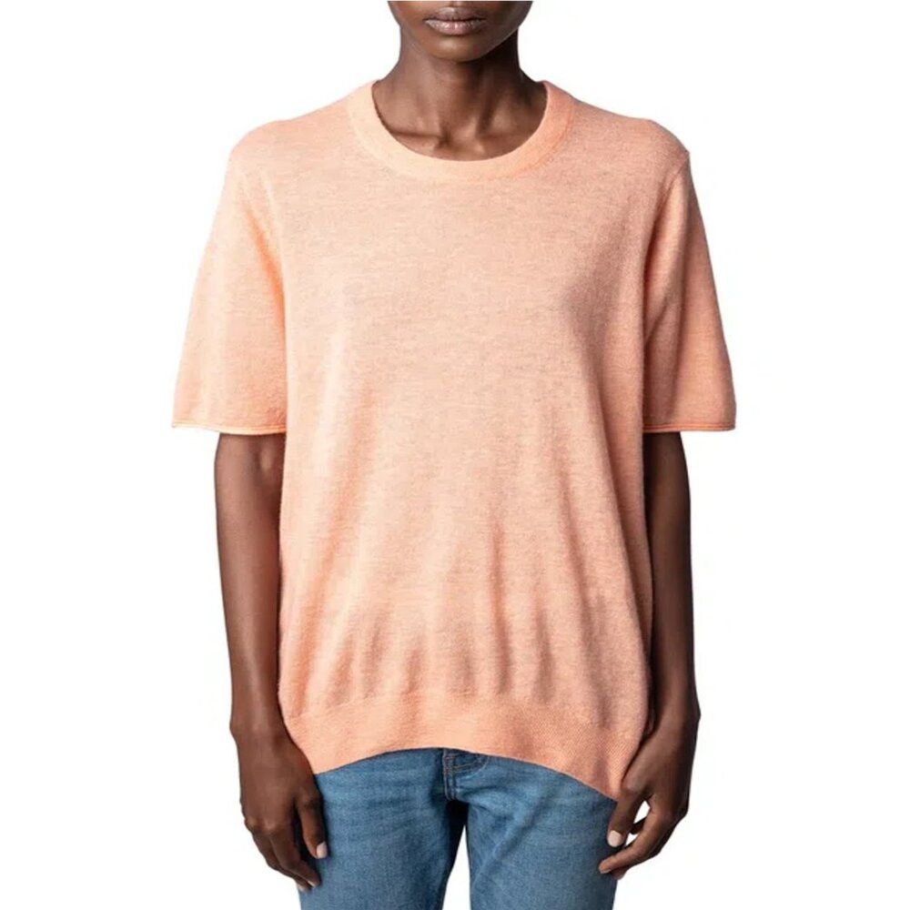 Zadig & Voltaire NWT New $348 Zadig & Voltaire Ida Cashmere Coral Sweater Si Size L / US 10 / IT 46 - 1 Thumbnail