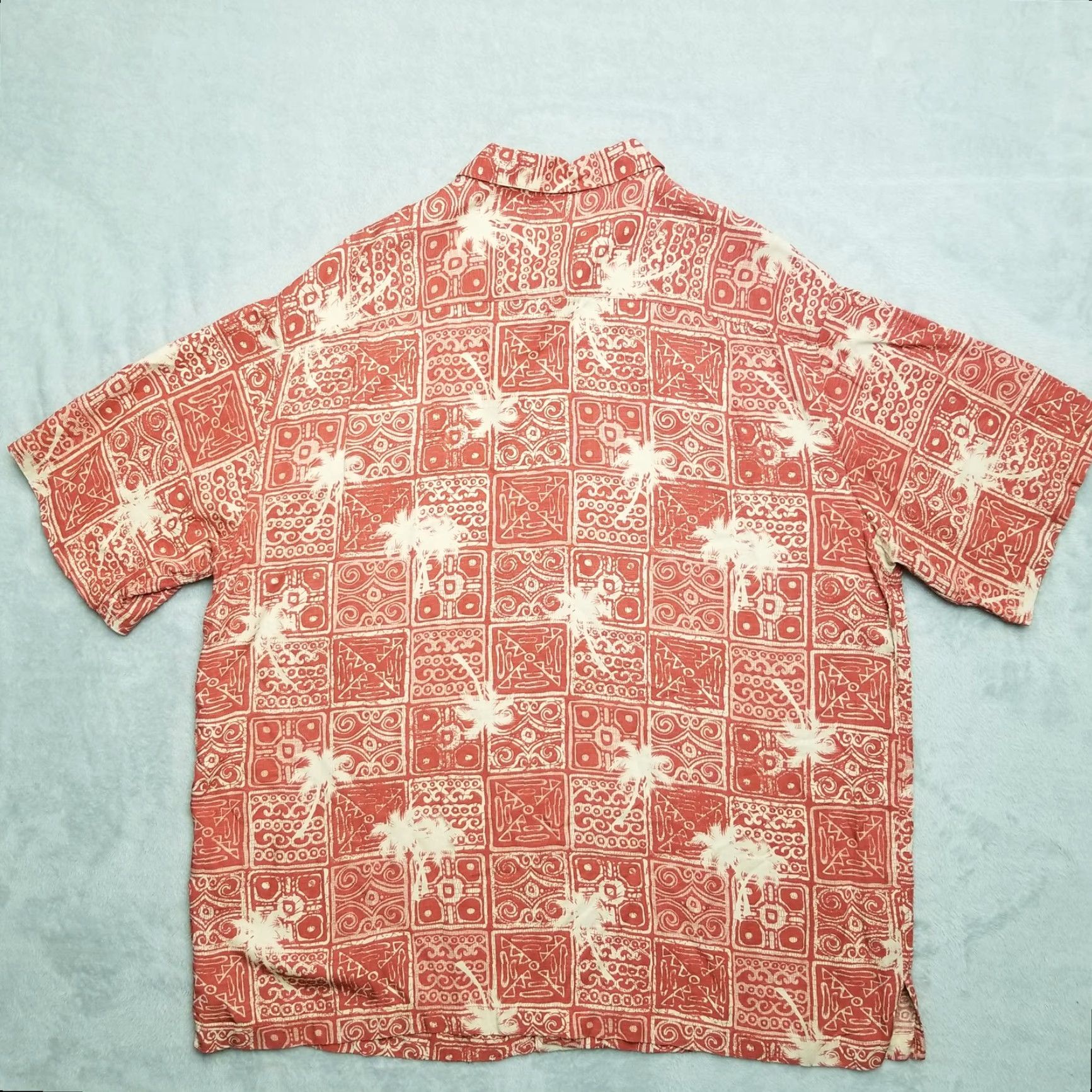 Vintage Caribbean Shirt Mens XL Red Beige Hawaiian 100% Rayon Travel Outdoor Button-Up Short Sleeve Collared Viscose Casual USA Size US XL / EU 56 / 4 - 6 Thumbnail