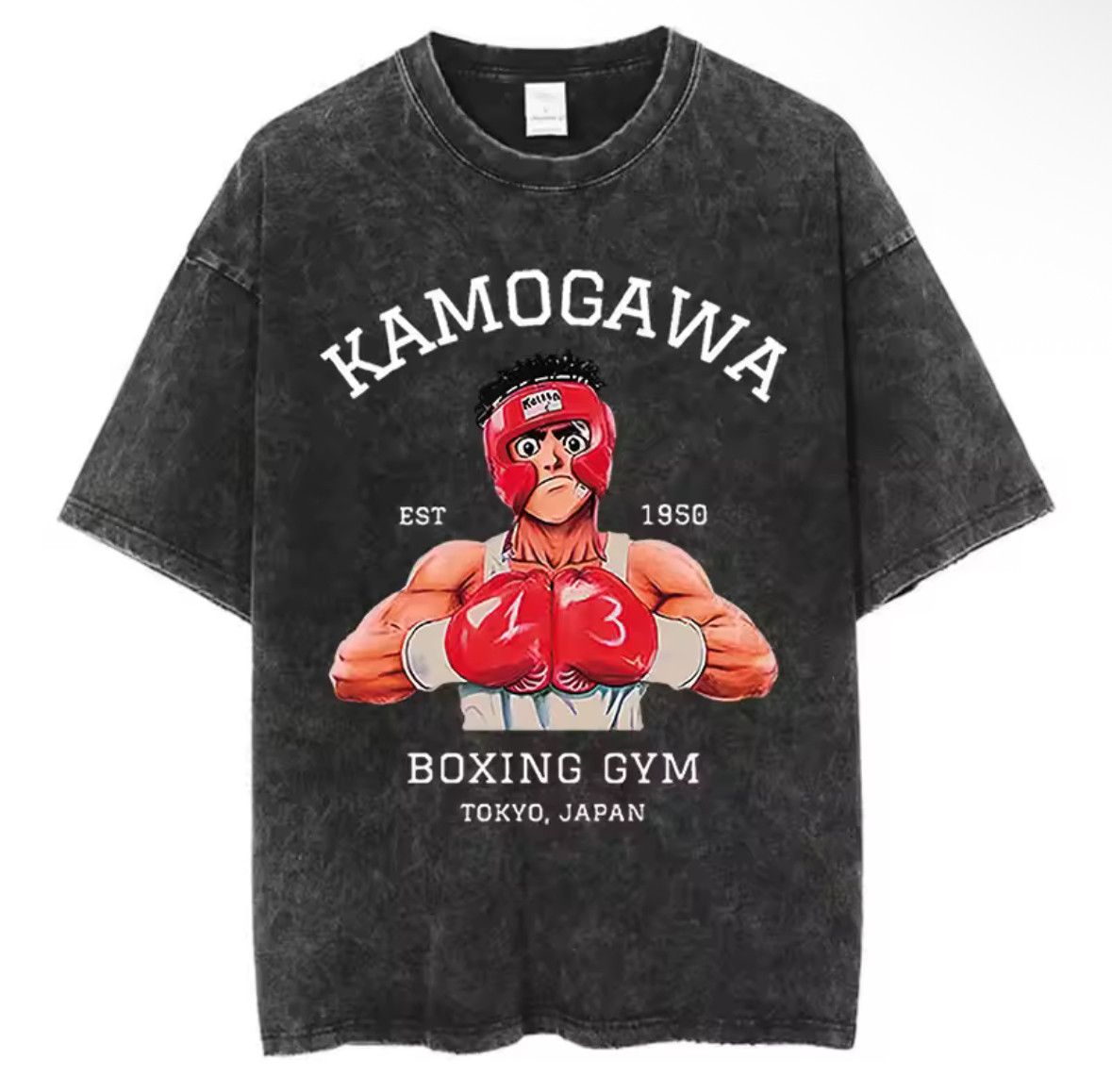 Japanese Brand Y2K Anime Hajime Kamogawa Boxing Gym Graffiti Washed T-Shirt Size US XL / EU 56 / 4 - 1 Thumbnail