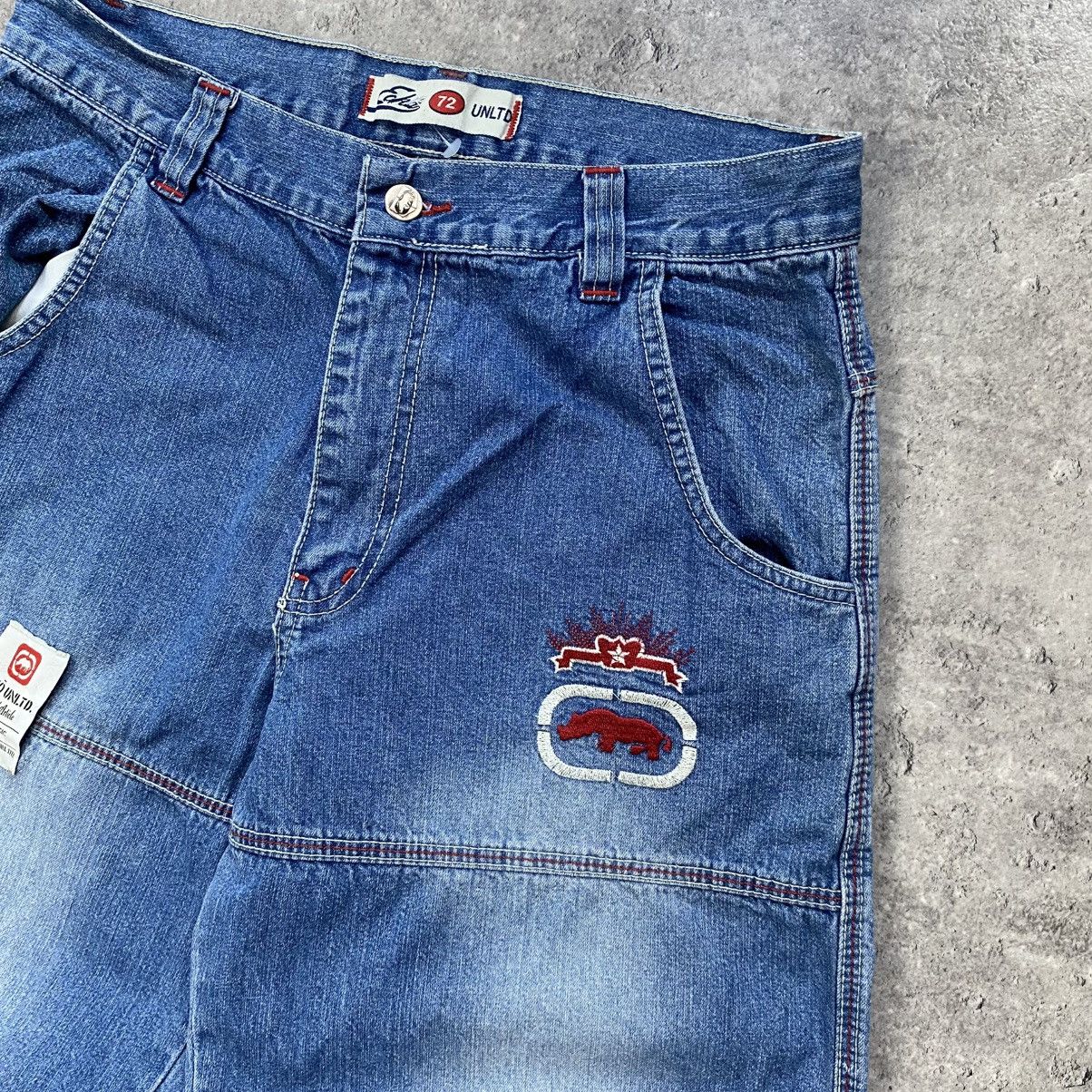 Ecko Unltd. Ecko Unltd. Denim Baggy Jeans Hip Hop style Parachute Retro Size US 33 - 6 Thumbnail