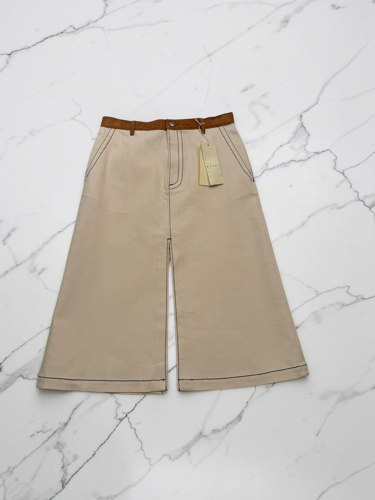 Marni marni ss24 canvas a-line skirt (snow) Size 30" / US 8 / IT 44 - 1 Thumbnail