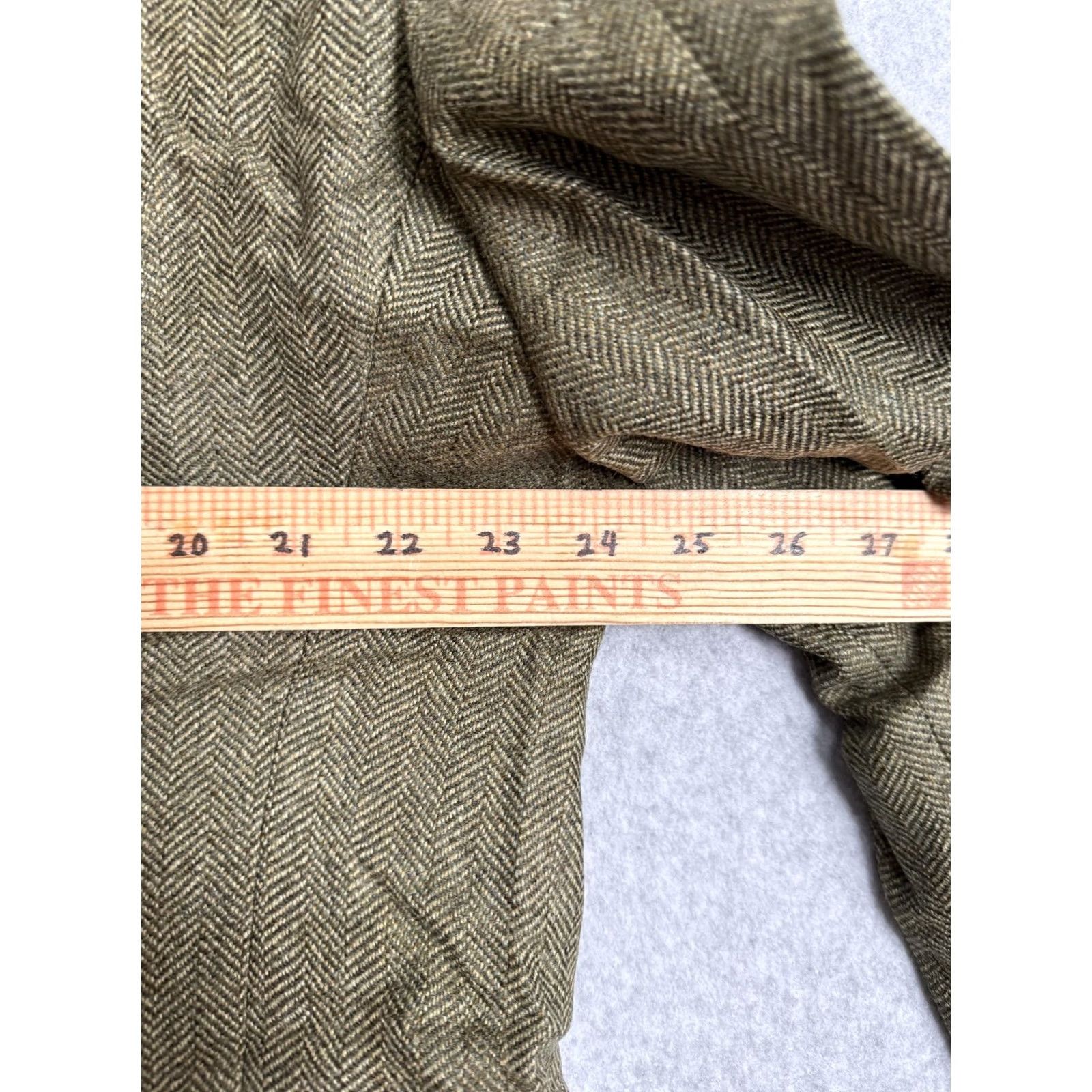 Lands' End Lands' End Sport Coat Mens 48L Green Wool Herringbone Tweed Lined Jacket Size US M / EU 48-50 / 2 - 4 Thumbnail