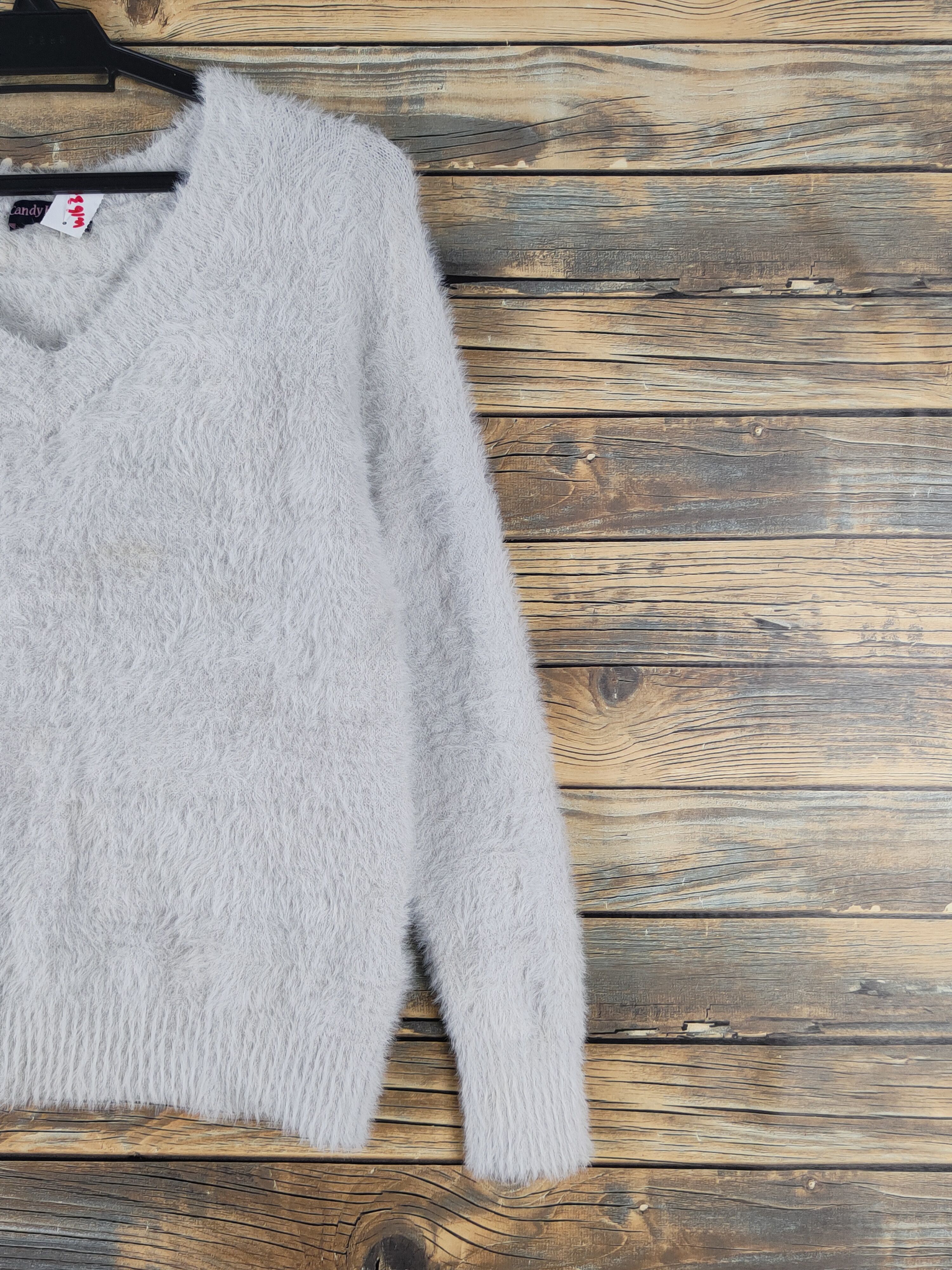 Japanese Brand Candy Holic Gray Shag Shaggy Fur Mohair Knitwear #W1632 Size M / US 6-8 / IT 42-44 - 5 Thumbnail