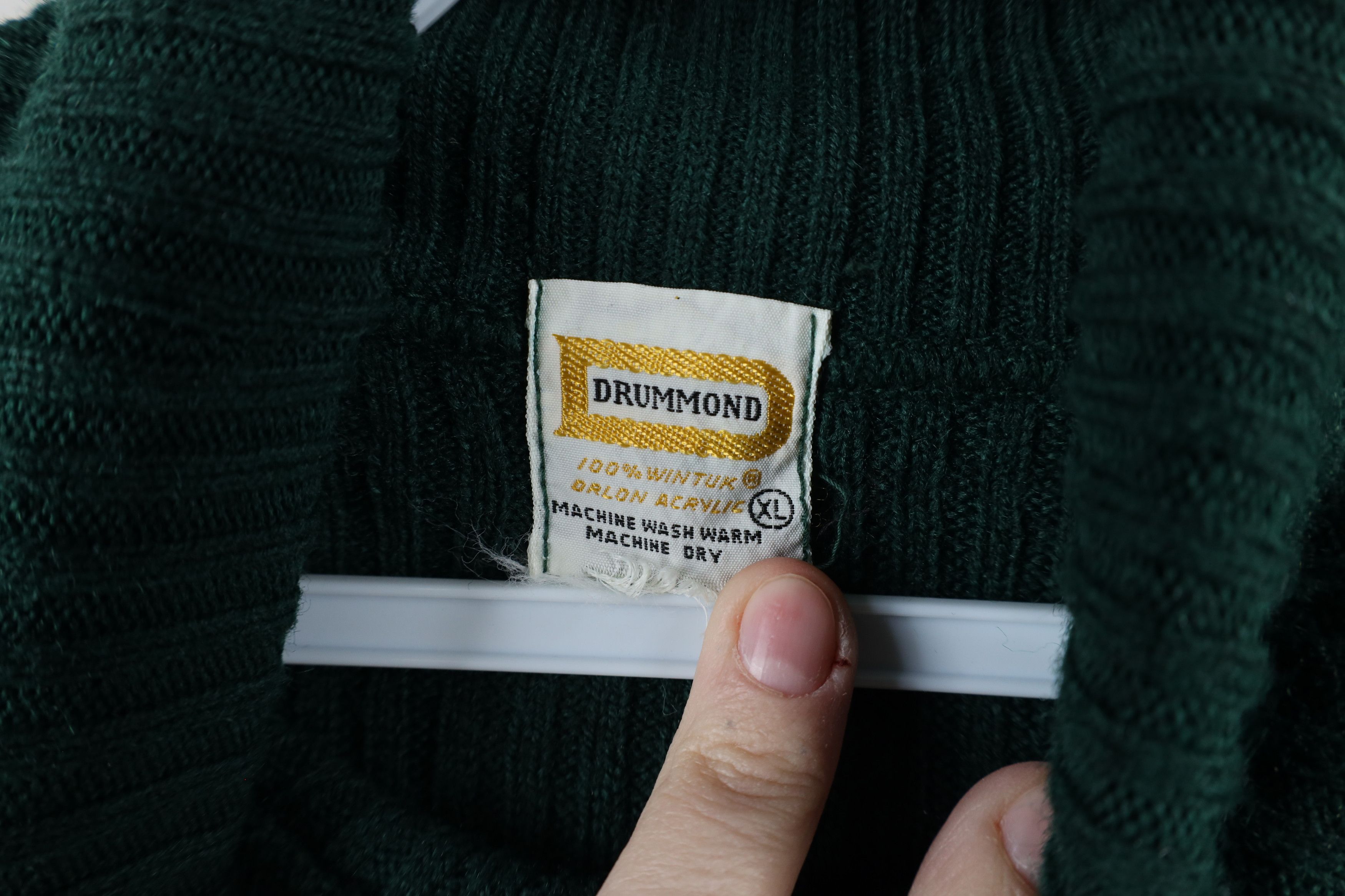 Vintage Vintage 70s Streetwear Ribbed Knit Turtleneck Sweater Green Size XL / US 12-14 / IT 48-50 - 4 Thumbnail