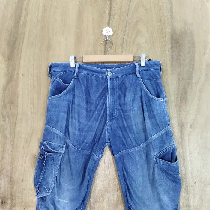 Japanese Brand FIELDCORE STRECTH BLUE SKINNY CARGO PANTS Size US 34 / EU 50 - 2 Thumbnail