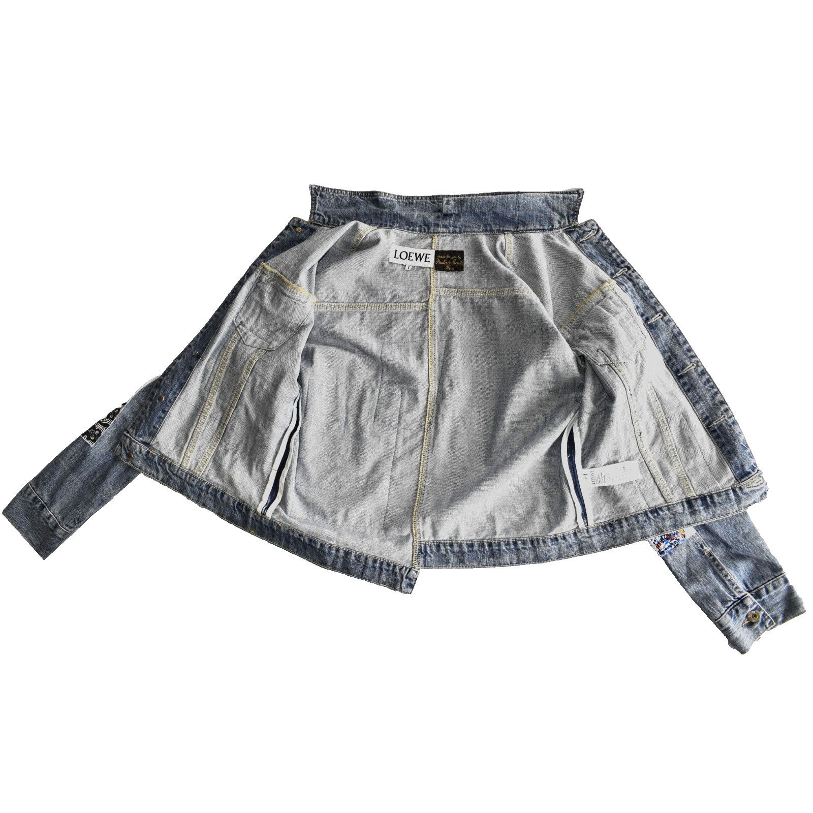 Loewe LOEWE PAULA IBIZA Patchwork Patterned Denim Jacket Size L Size L / US 10 / IT 46 - 7 Thumbnail