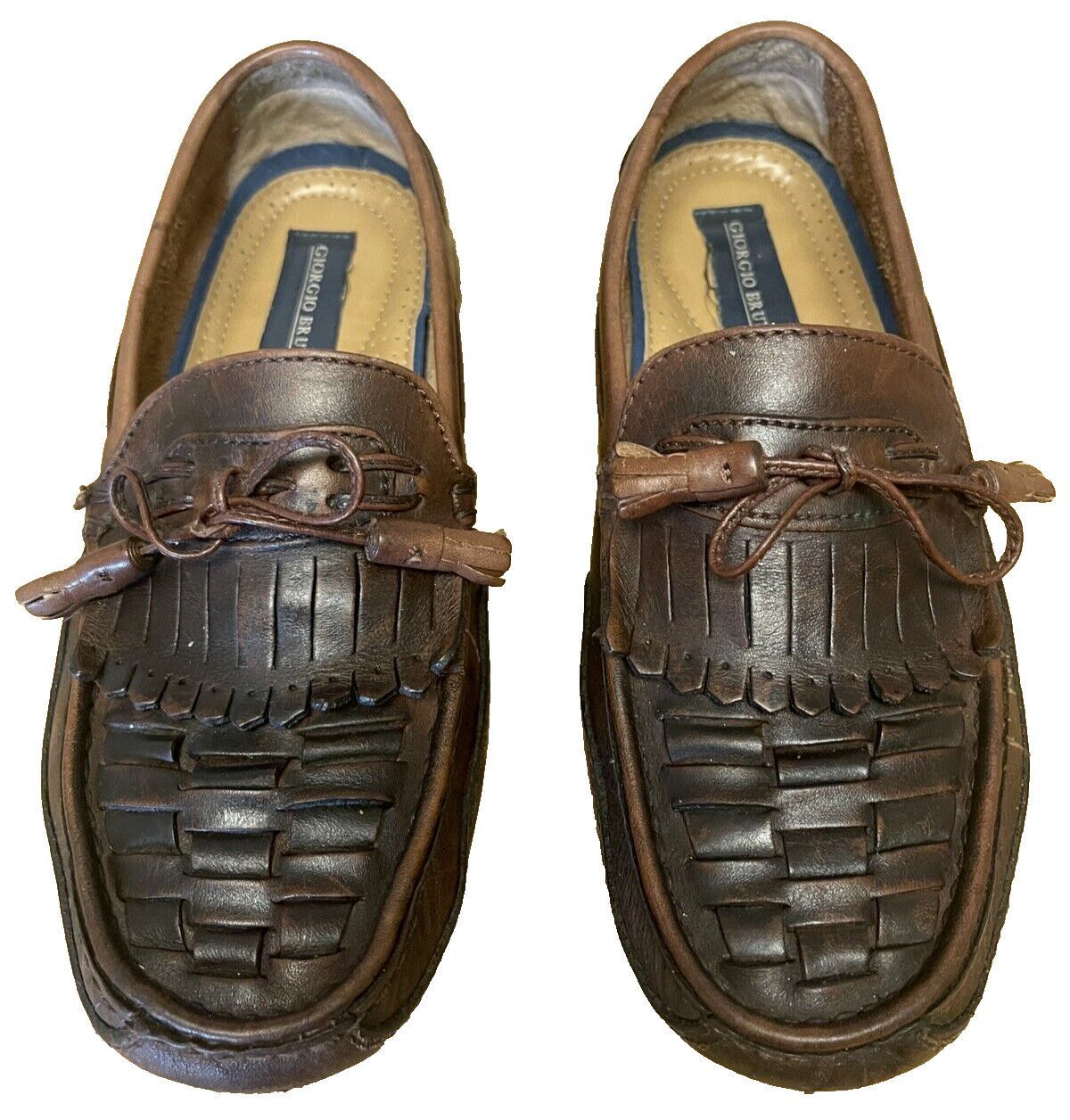 Giorgio Brutini Giorgio Brutini Shoes Men s Size 8M Woven Tassle Loafers Bro Grailed