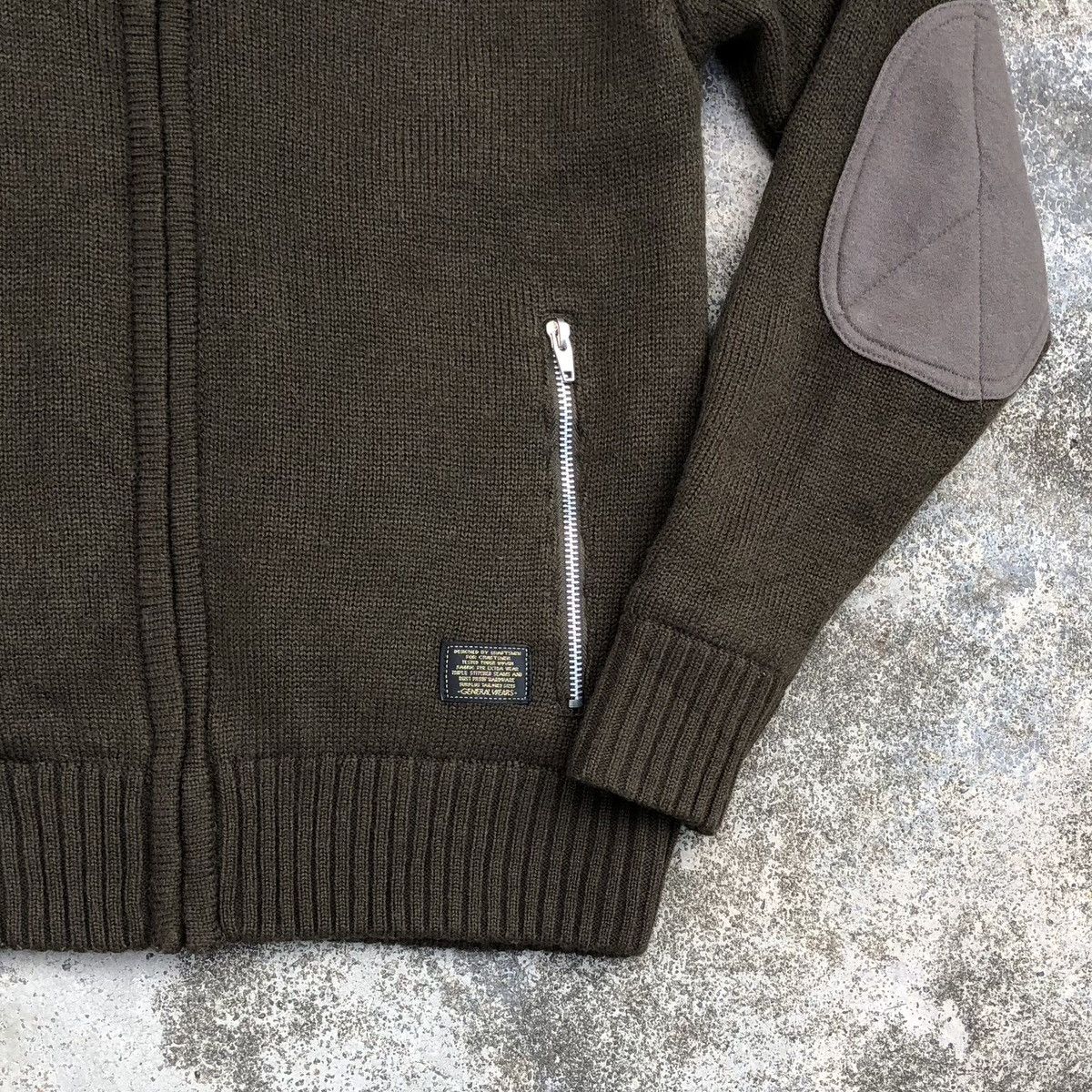 Japanese Brand Surplus Seminary Knitted Shoulder Patch Hoodie Jacket Size US S / EU 44-46 / 1 - 9 Thumbnail