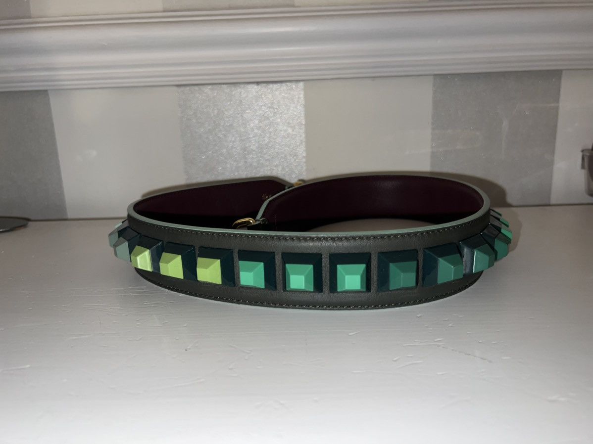 Fendi Fendi Multicolour Green Pyramid Studded Bag Strap Size ONE SIZE - 1 Thumbnail