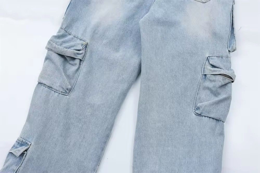 Japanese Brand × Jean Blue Multi Pocket Jeans Unisex Size US 31 - 9 Thumbnail