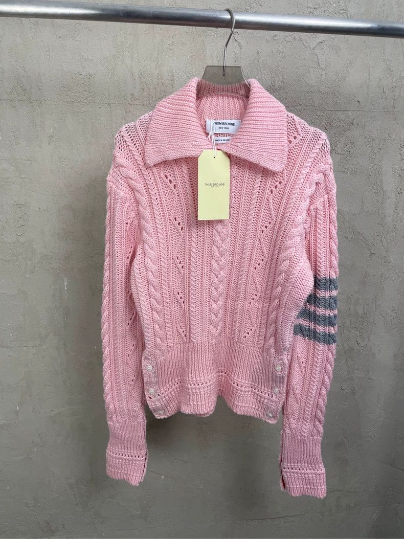 Thom Browne Thom browne Cherry blossom pink four-striped turtleneck kni Size S / US 4 / IT 40 - 1 Thumbnail