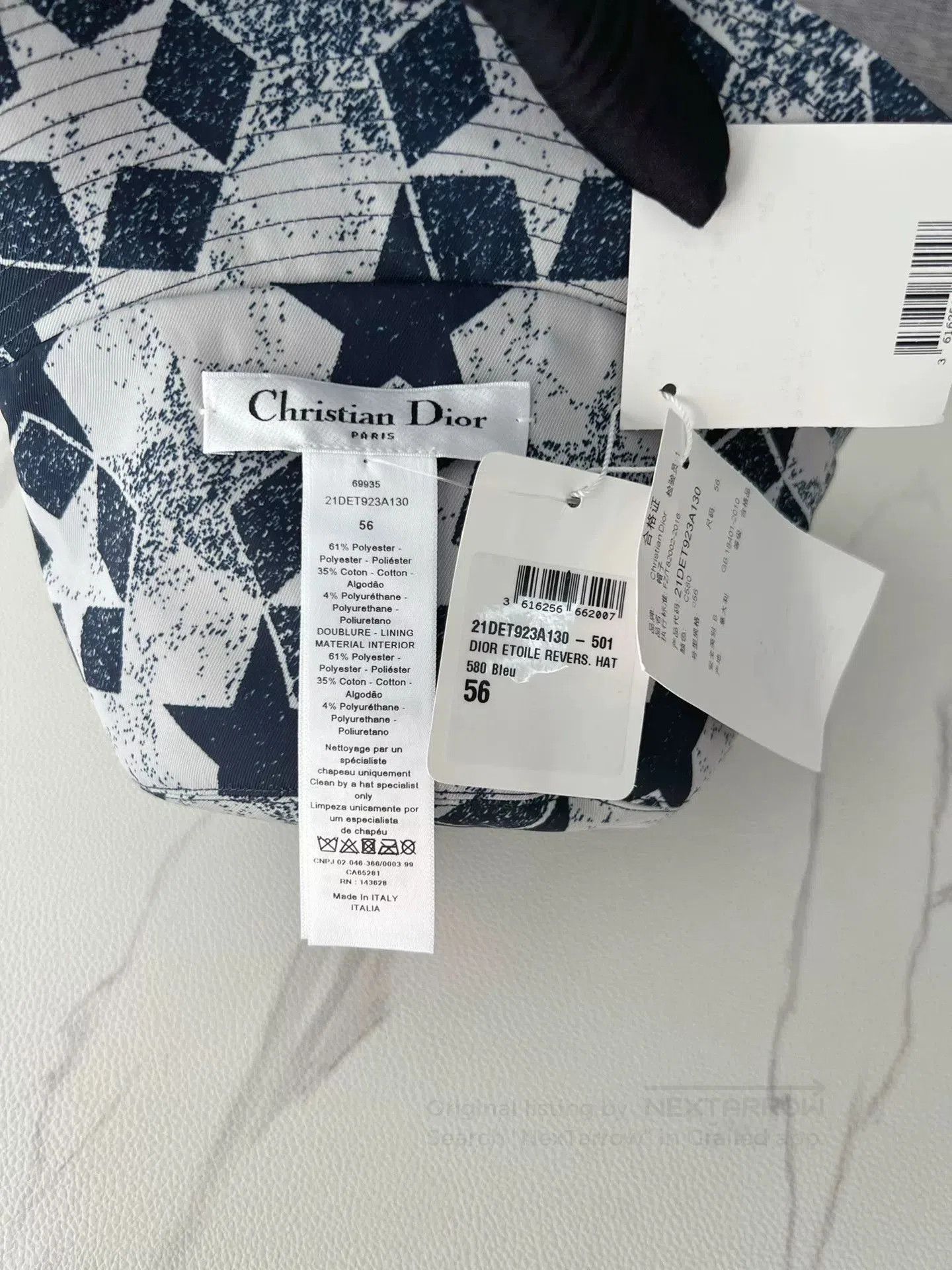 Dior Dior Reversible Bucket Hat Star Logo Navy. Size ONE SIZE - 4 Thumbnail