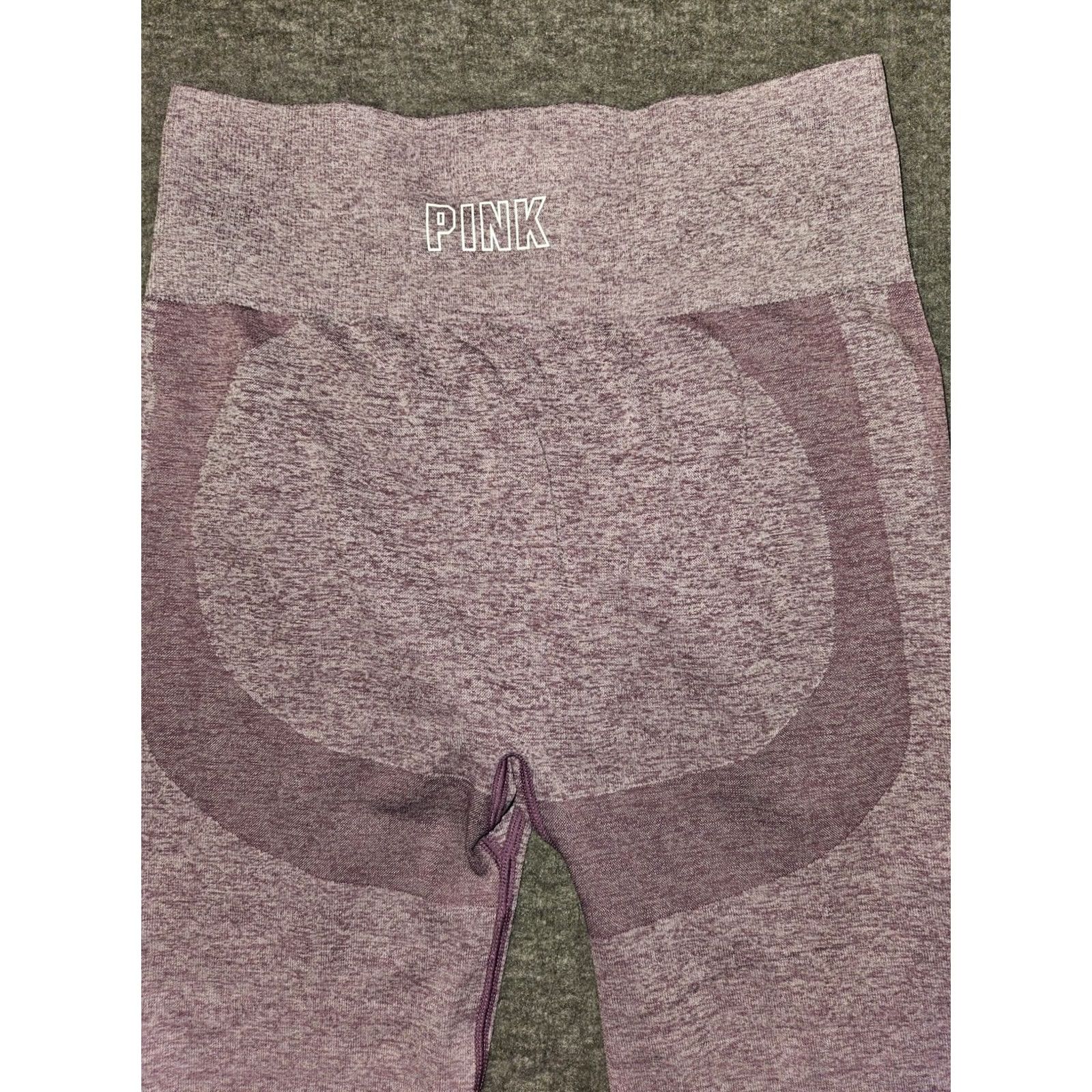 Victoria's Secret Victoria'S Secret Cropped Womens M Purple Pink Seamless Leggings Plum Stretch Casual Active Yoga Size 32" / US 10 / IT 46 - 8 Thumbnail