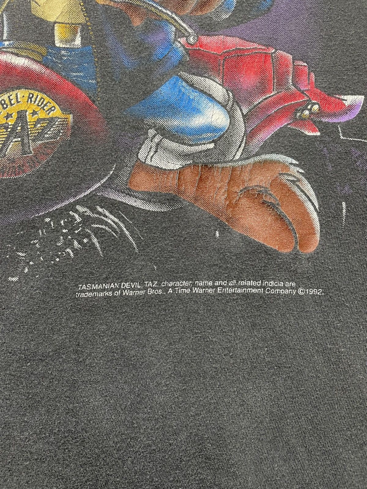 Band Tees Vintage 1992 Space Jam Rebel Rider TAZ Distressed Tee Single Size US XL / EU 56 / 4 - 2 Thumbnail