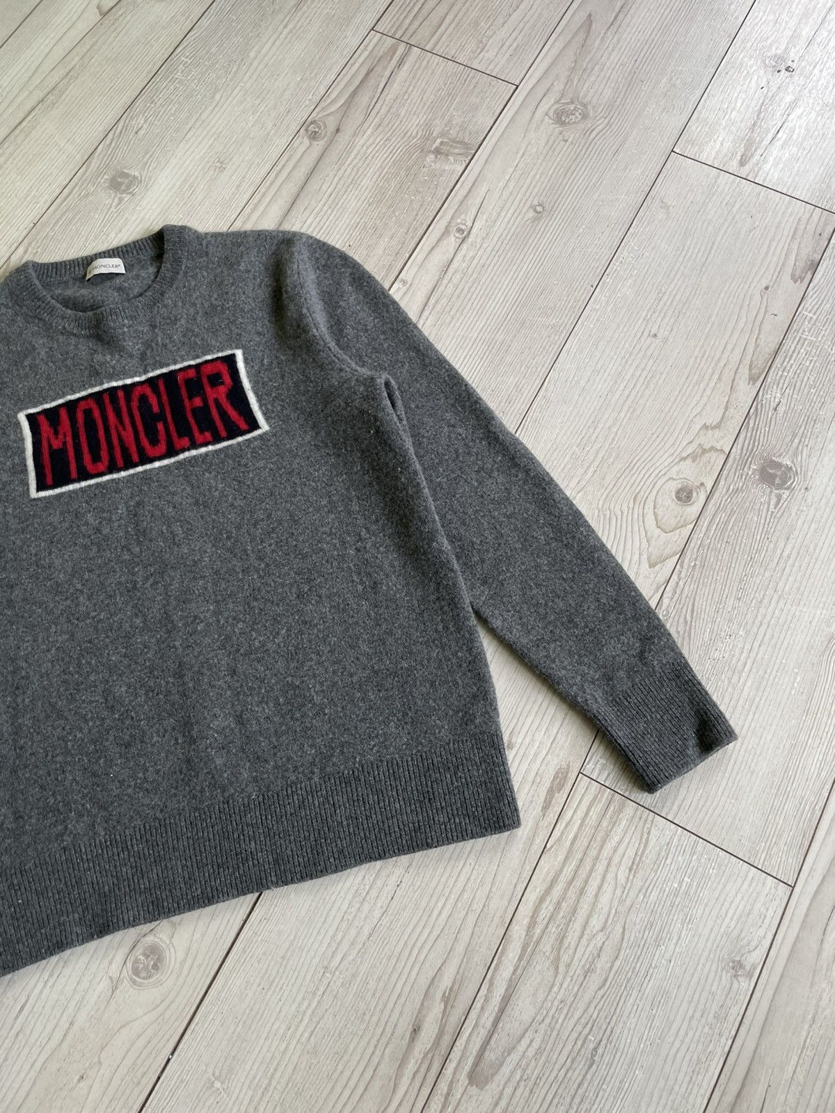 Moncler Moncler Big Logo Wool sweatshirt Size US M / EU 48-50 / 2 - 4 Thumbnail