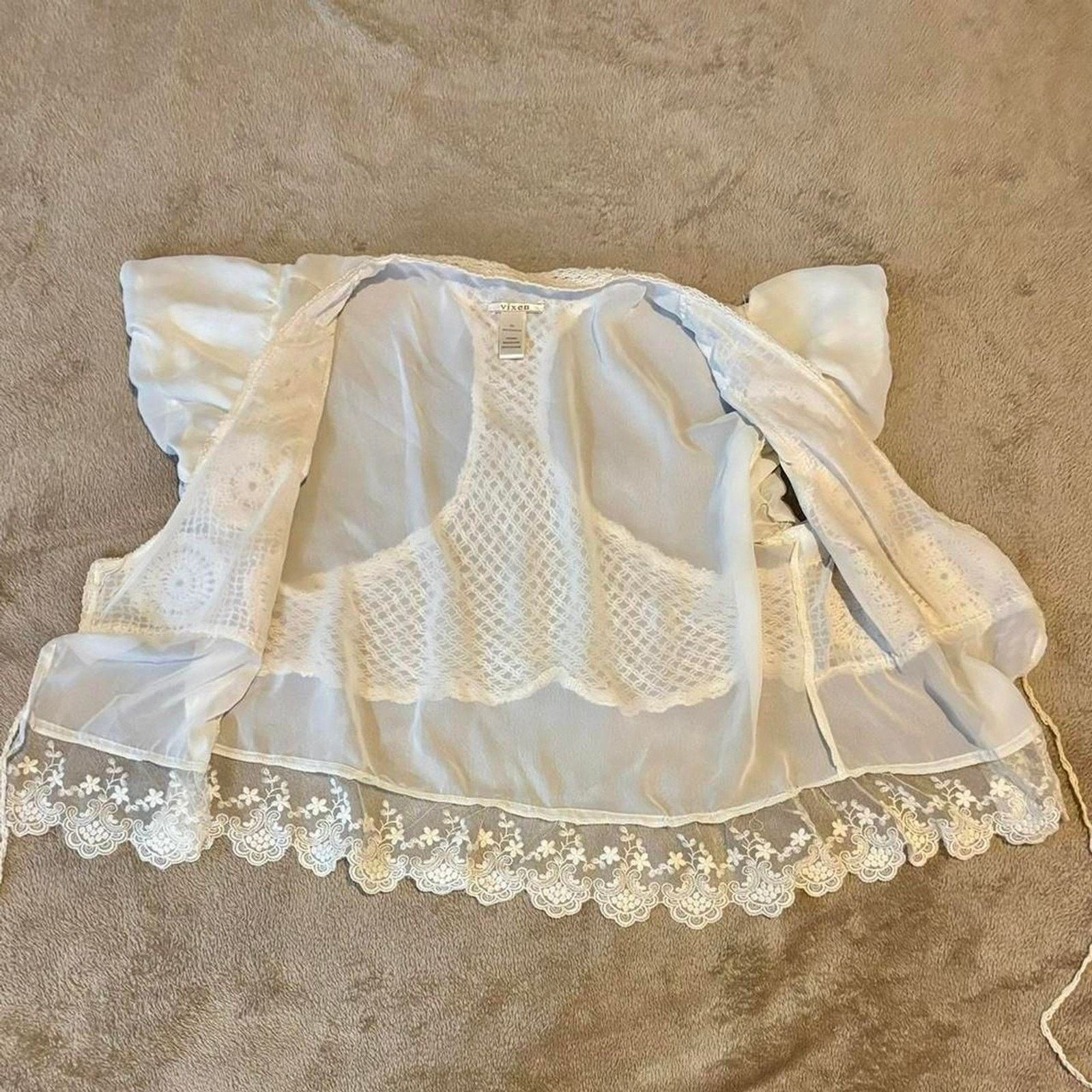 Free People Free People Vixen Lace Crochet Blouse XL Deadstock 2010s Size XL / US 12-14 / IT 48-50 - 3 Thumbnail
