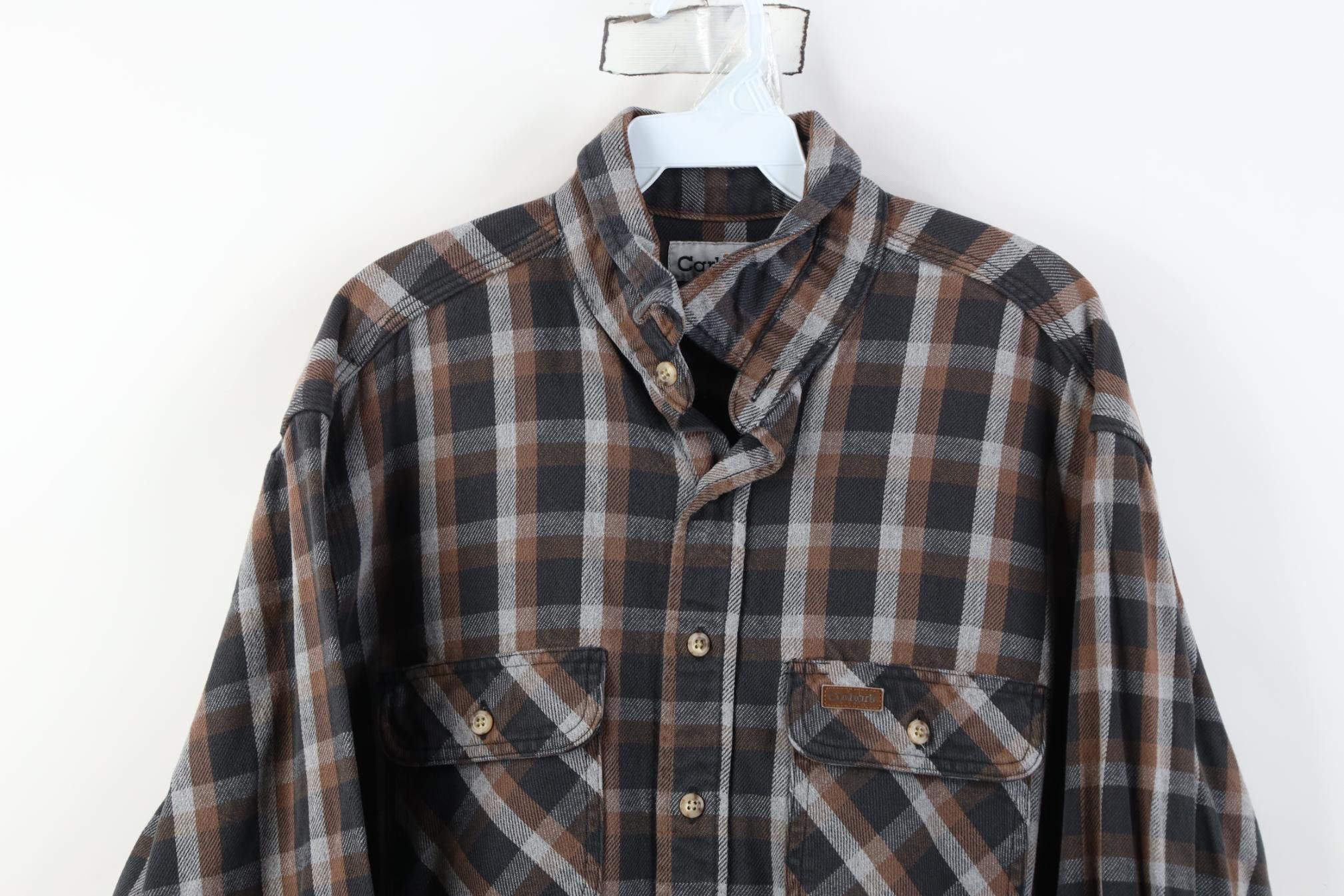 Carhartt Vintage Carhartt Heavyweight Flannel Button Shirt Plaid Size US L / EU 52-54 / 3 - 2 Thumbnail