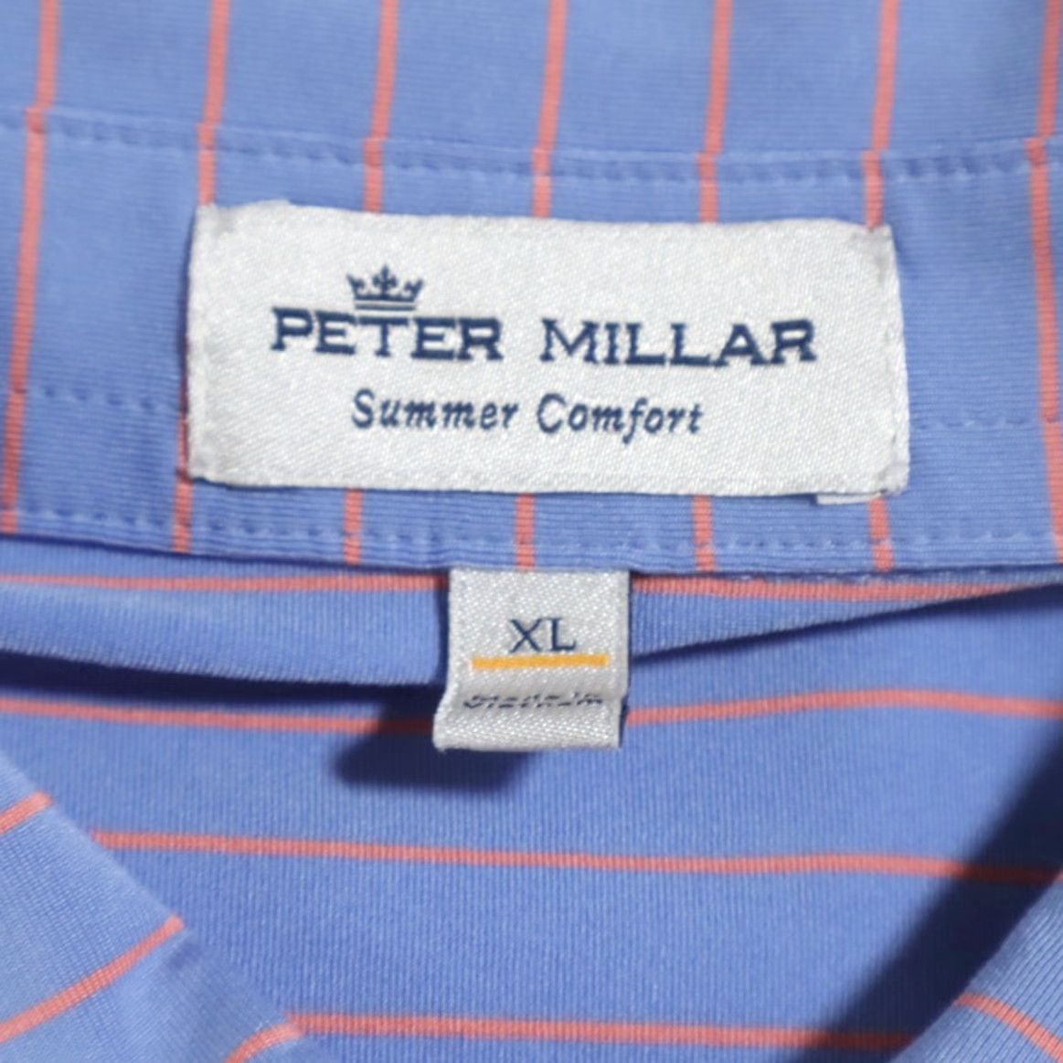 Peter Millar Peter Millar Summer Comfort Stretch Striped Polo Shirt Blue Men XL Shirt Size US XL / EU 56 / 4 - 5 Thumbnail