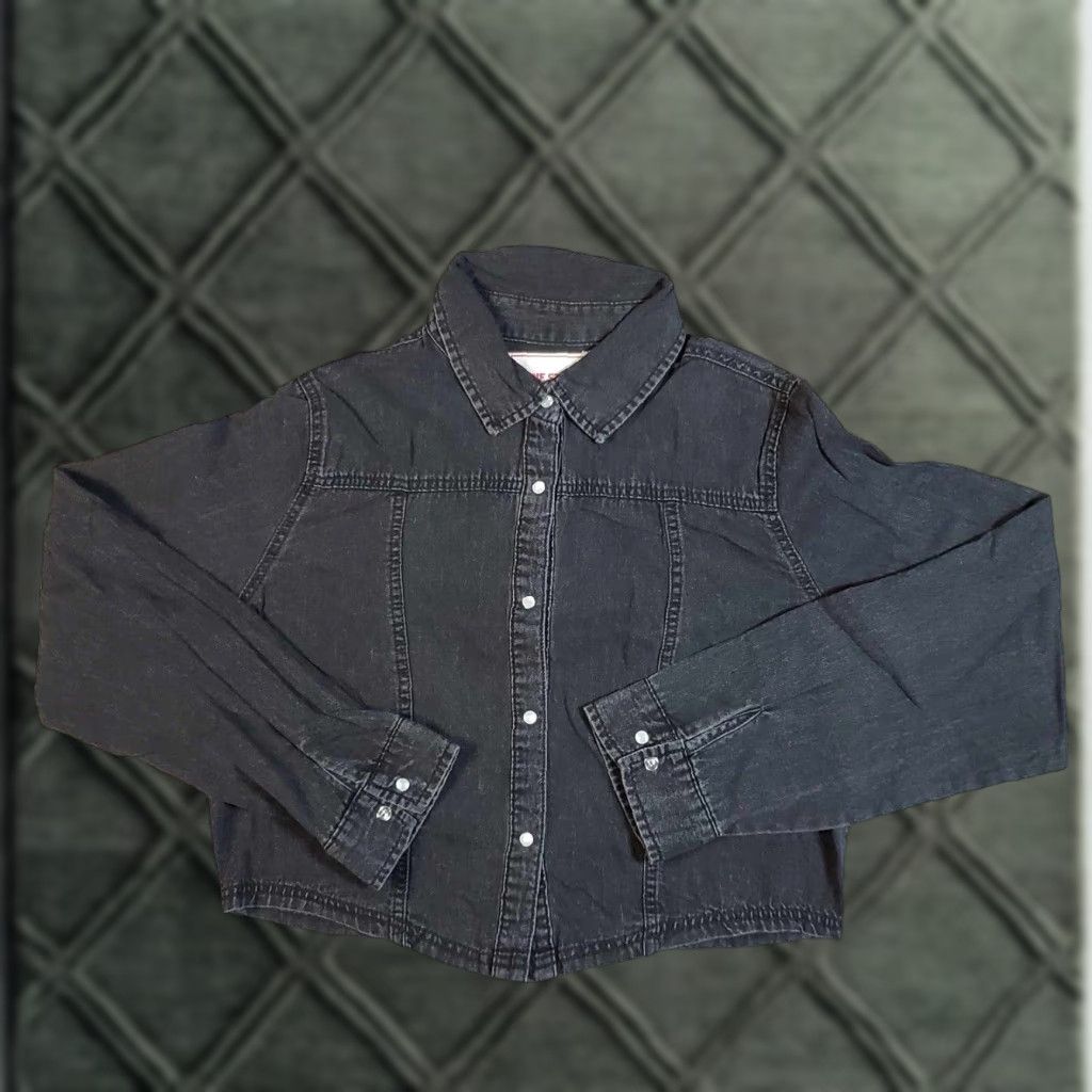 Denime Lonestar Jacket Womens XL Black Denim Trucker Western Casual Cowgirl Farm Size M / US 6-8 / IT 42-44 - 1 Thumbnail