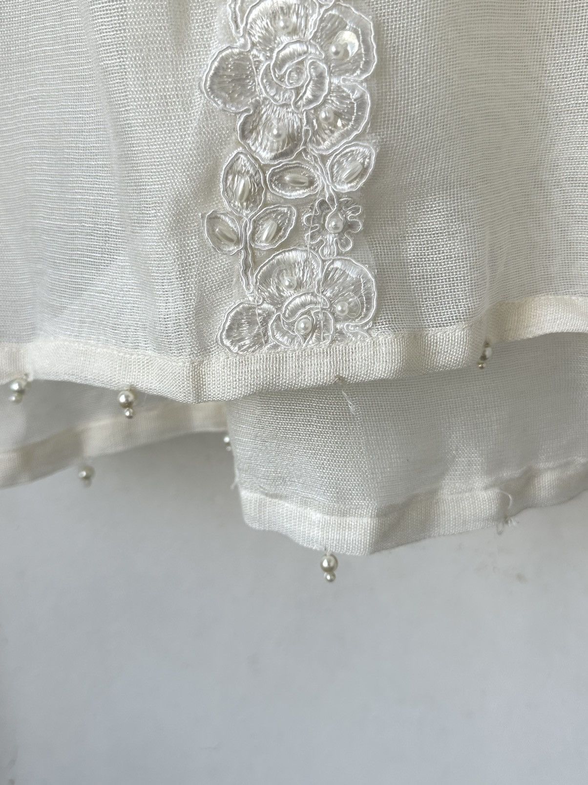 Vintage Vintage Mesh White Embroidered Flowers Blouse Size S / US 4 / IT 40 - 9 Thumbnail