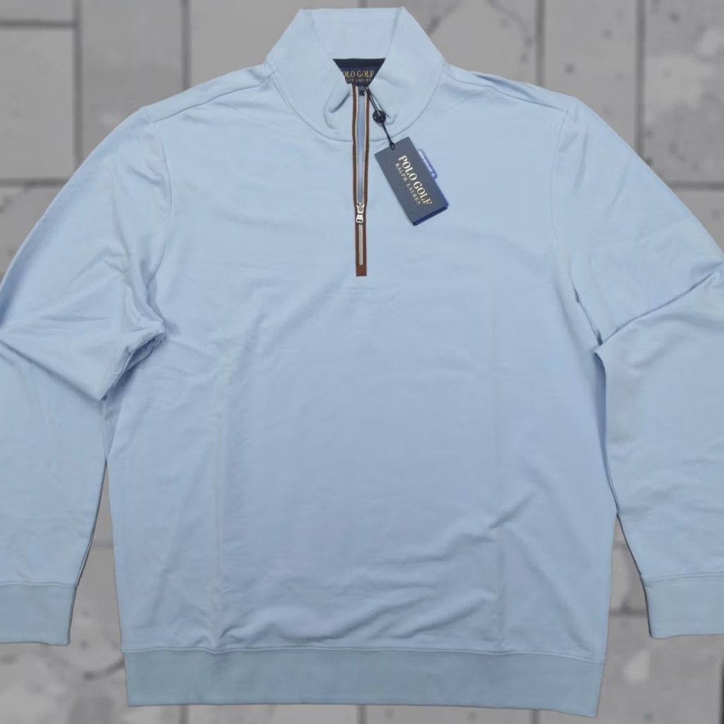 Polo Ralph Lauren Polo Ralph Lauren Golf 1/4 Zip Men XL Blue Lisle Water Repellent Stretch Mock Neck Stand-Up Collar Sports Activewear Shirt Size US XL / EU 56 / 4 - 1 Thumbnail