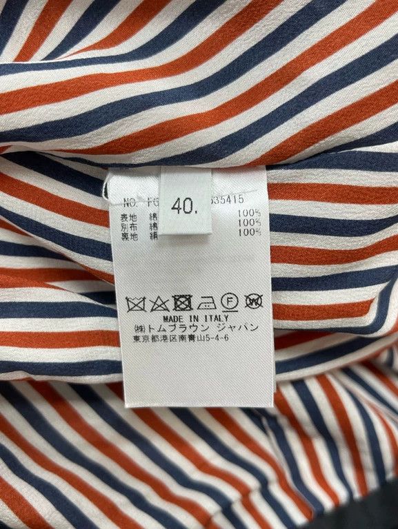Thom Browne Thom Browne Dark blue four-striped gold buckle pleated skir Size 26" / US 2 / IT 38 - 4 Thumbnail