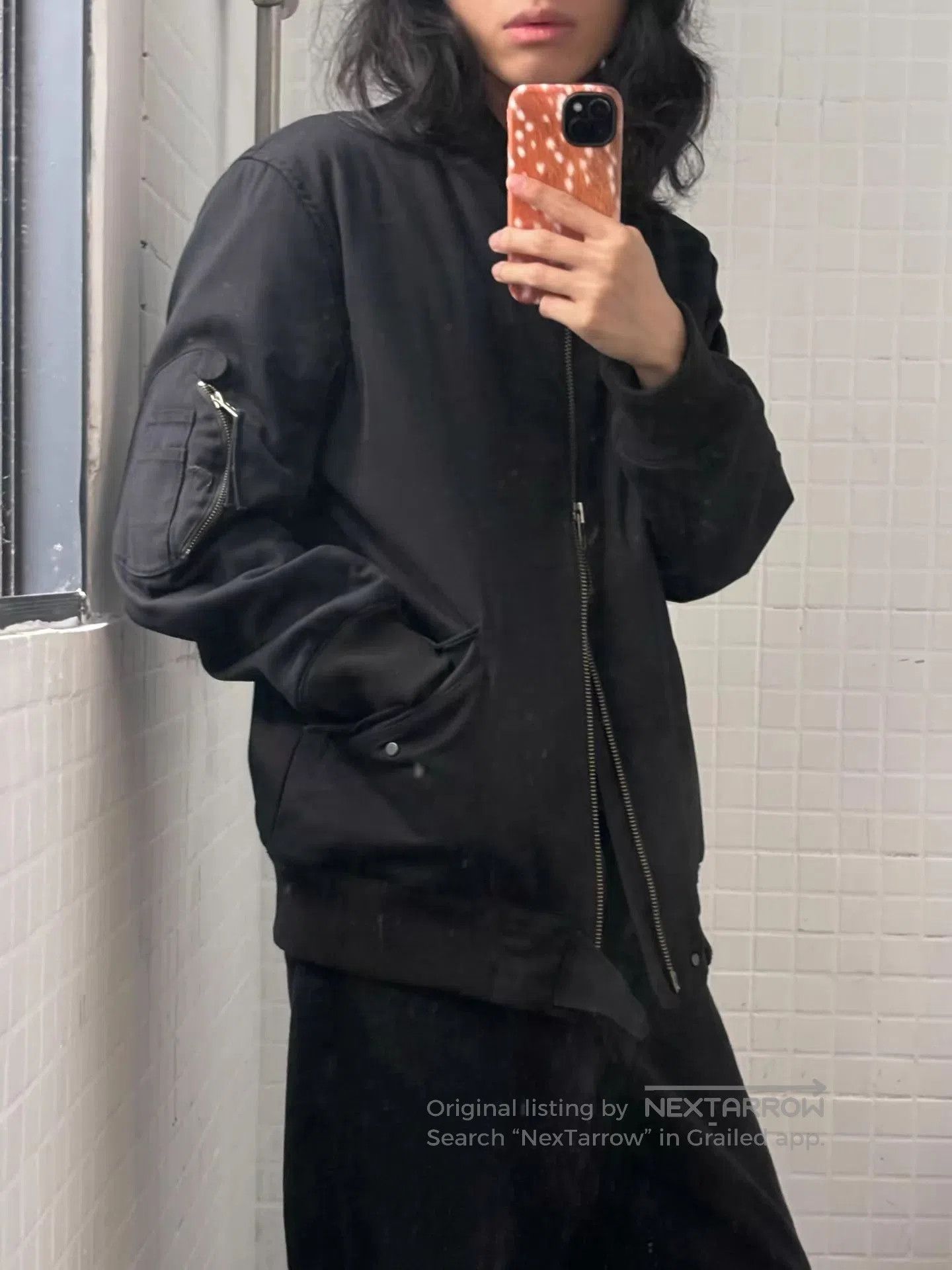 Helmut Lang Black er Jacket with Zip Front and Pockets . Size US M / EU 48-50 / 2 - 3 Thumbnail
