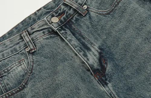 Japanese Brand × Jean Fashionable street washed loose men's flared jeans Size US 32 / EU 48 - 4 Thumbnail