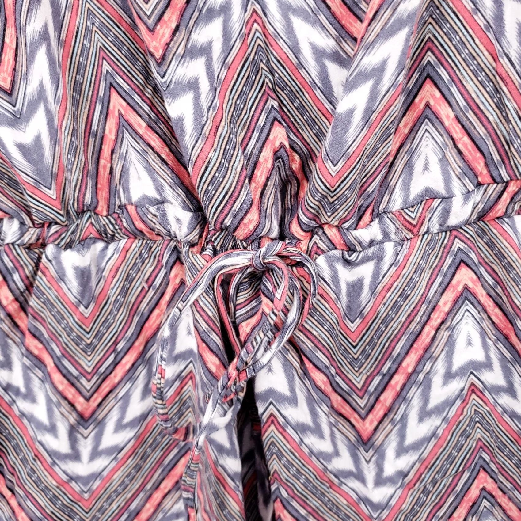 Vintage Pixley Dress Women Medium Orange Blue Mini Chevron Tie Waist Sleeveless Size M / US 6-8 / IT 42-44 - 7 Thumbnail