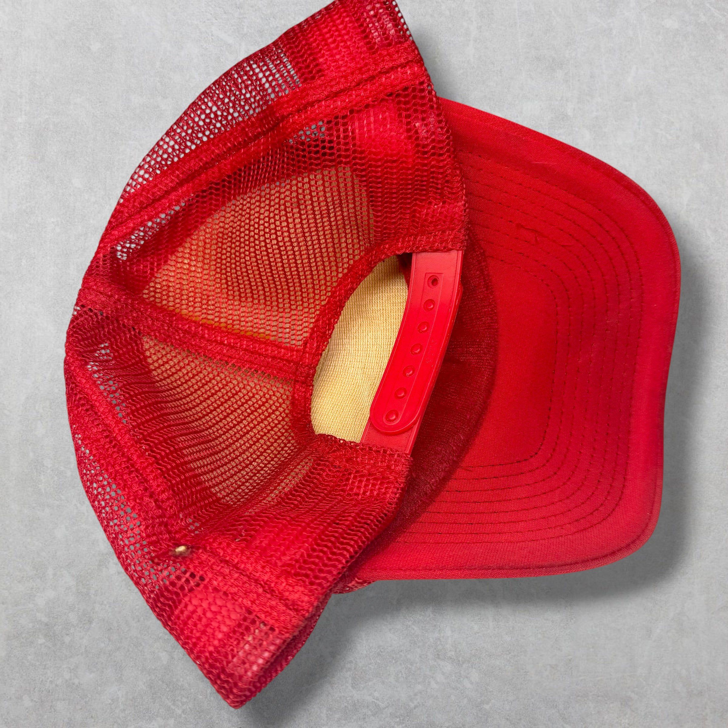 Chrome Hearts Vintage Chrome Hearts Fuck Red Trucker Hat Size ONE SIZE - 4 Thumbnail