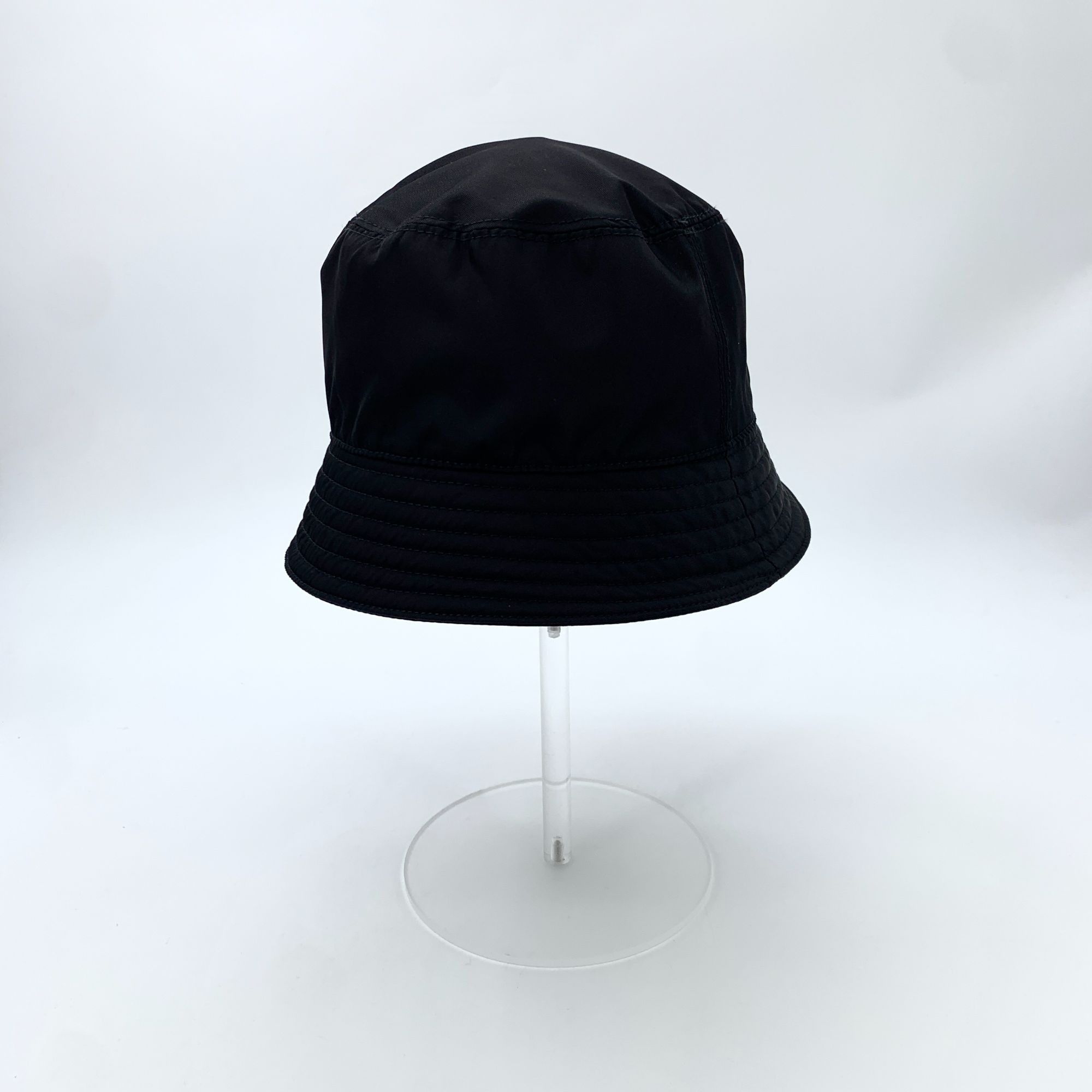 Prada Prada Black Nylon & Cotton Fisherman Hat With Triangle Logo Size ONE SIZE - 7 Thumbnail