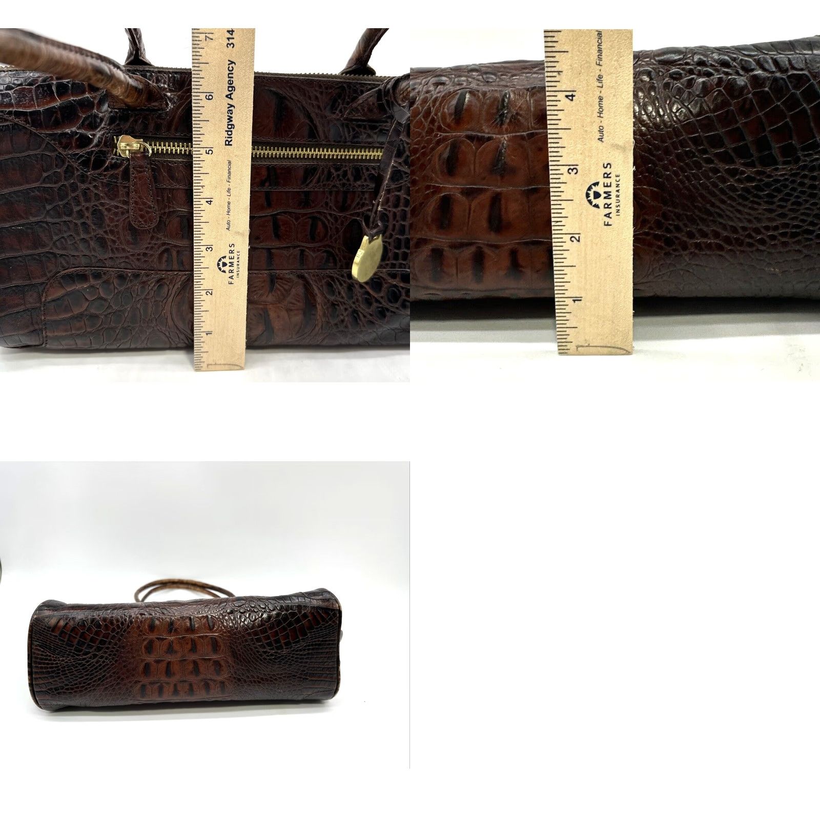 BRAHMIN BRAHMIN Handbag Doctors Bag Alligator Crocodile Print Italian Leather Vintage Crocodile Tote Women Bags Mens? No. Size ONE SIZE - 9 Thumbnail