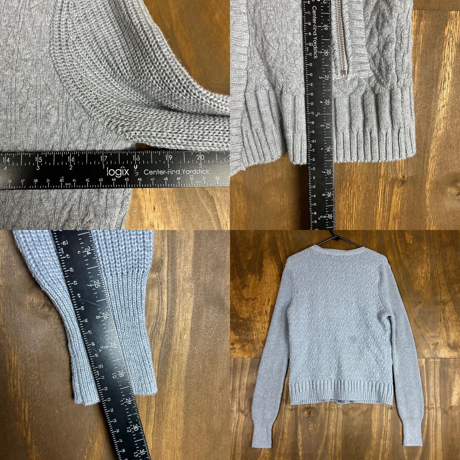 Victoria's Secret Victoria Secret Womens Sweater Gray Zip Texture Cashmere Blend Stretch Medium Size M / US 6-8 / IT 42-44 - 8 Thumbnail