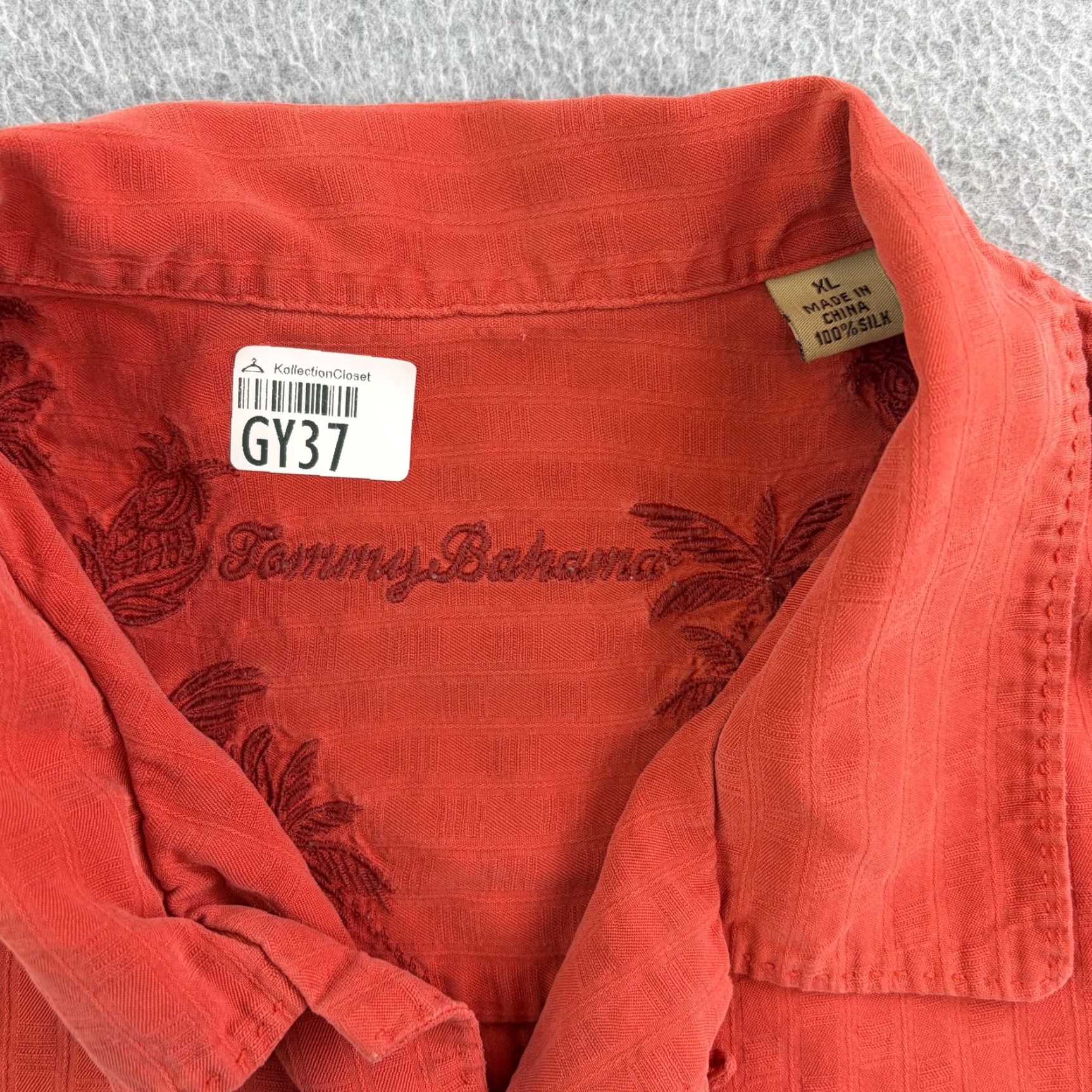 Tommy Bahama Tommy Bahama Shirt Mens XL Orange Silk Solid Short Sleeve Button Front Casual Size US XL / EU 56 / 4 - 5 Thumbnail