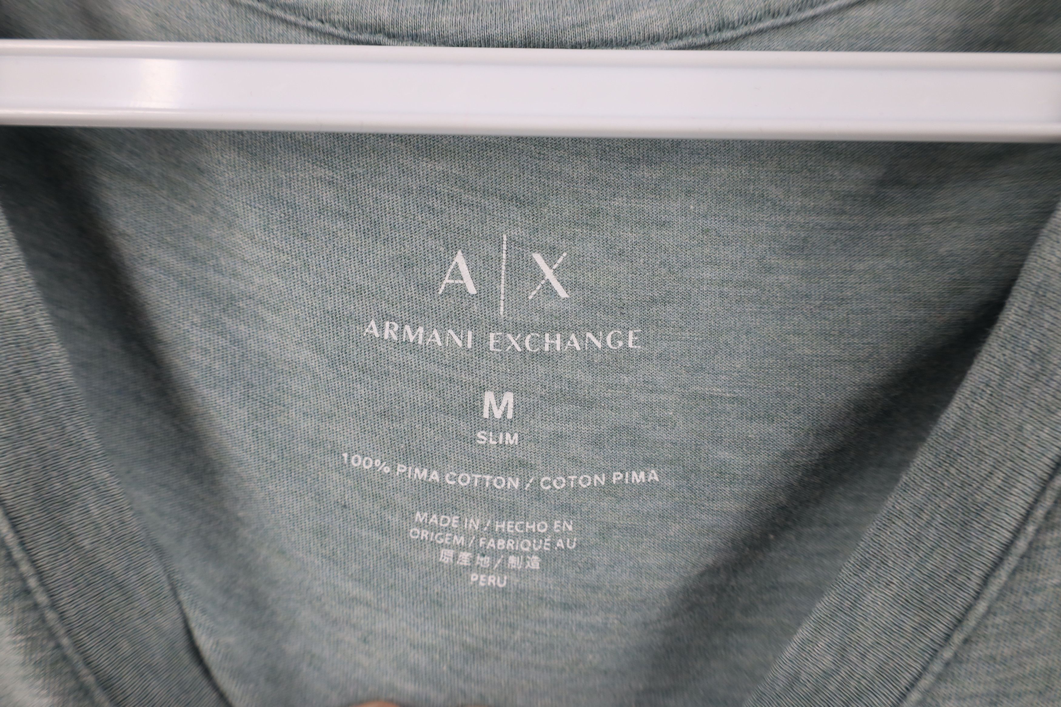 Armani Exchange New Armani Exchange Pima Cotton Jersey Knit T-Shirt Teal Size US M / EU 48-50 / 2 - 7 Thumbnail
