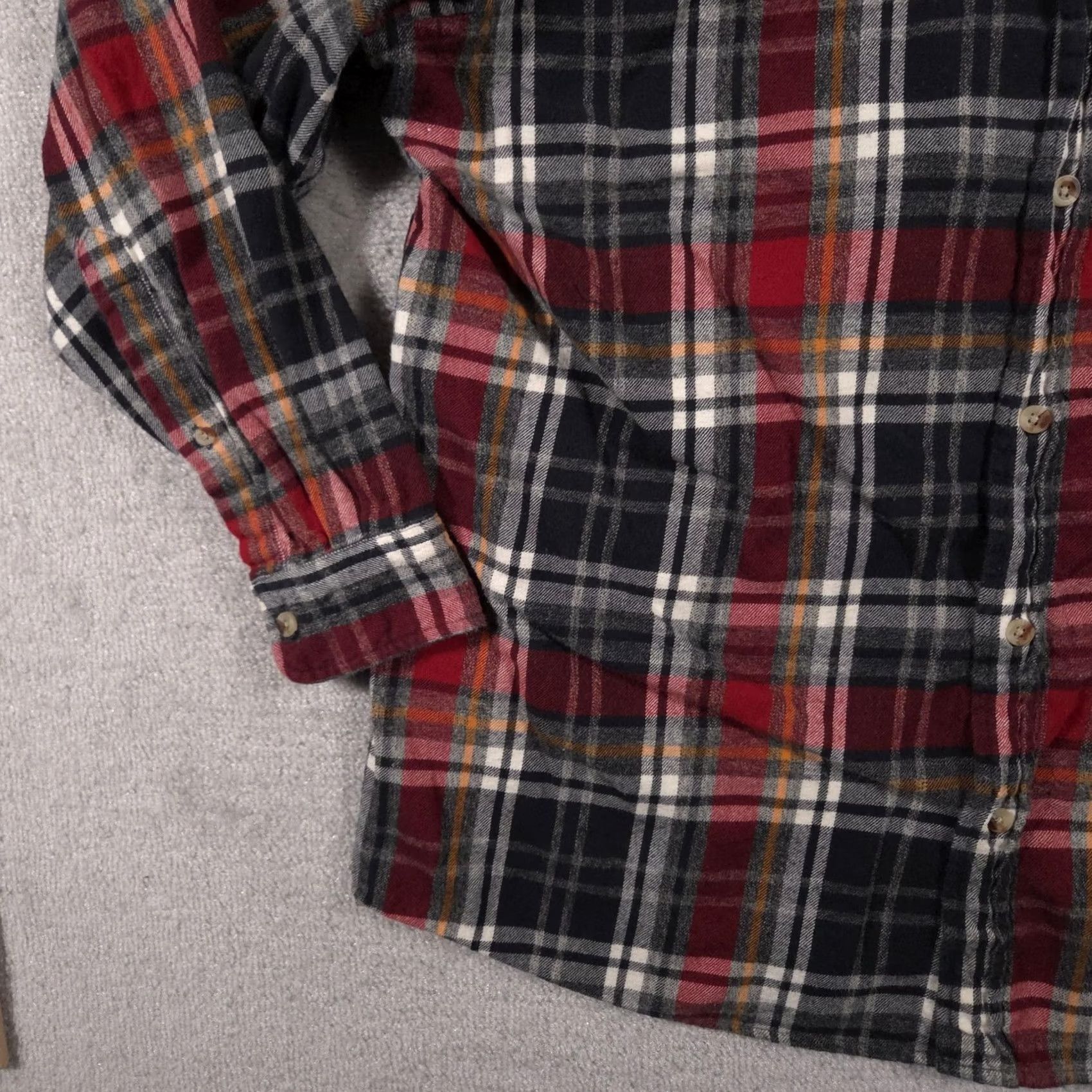Vintage RedHead Flannel Shirt Mens 2XL Plaid Button-Down Long Sleeve Red Black Gray Cotton Grid Pattern Size US XXL / EU 58 / 5 - 4 Thumbnail
