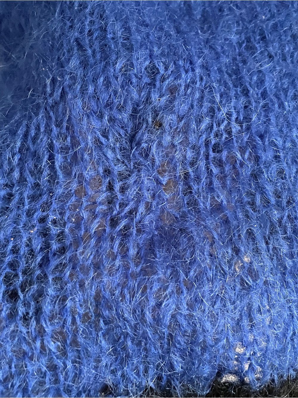 Vintage Vintage Handknit Blue Fishing Mohair Wool Sweater​ 🇬🇧 Size L / US 10 / IT 46 - 5 Thumbnail