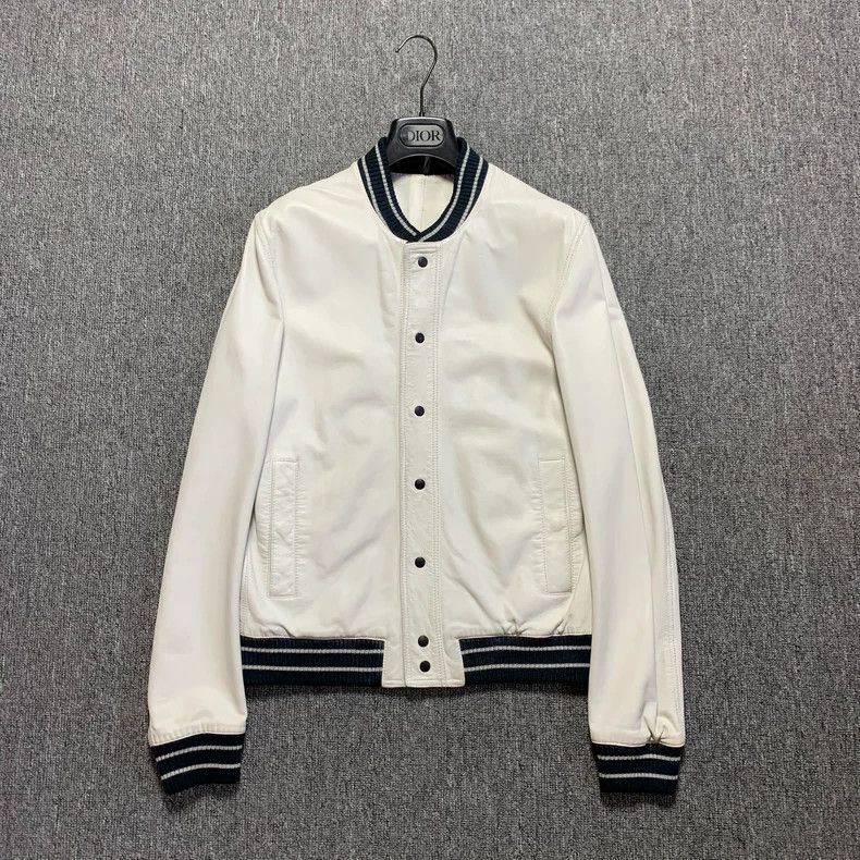 Dior Dior 05ss White Lambskin Three Wolf Leather Jacket 2501-Nex Size US M / EU 48-50 / 2 - 1 Thumbnail
