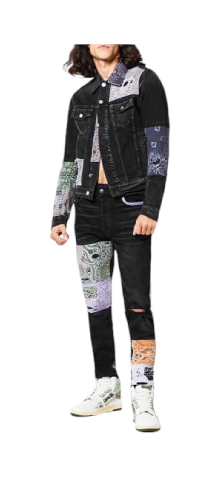 Amiri AMIRI BANDANA ART PATCH TRUCKER JACKET Size US S / EU 44-46 / 1 - 2 Thumbnail