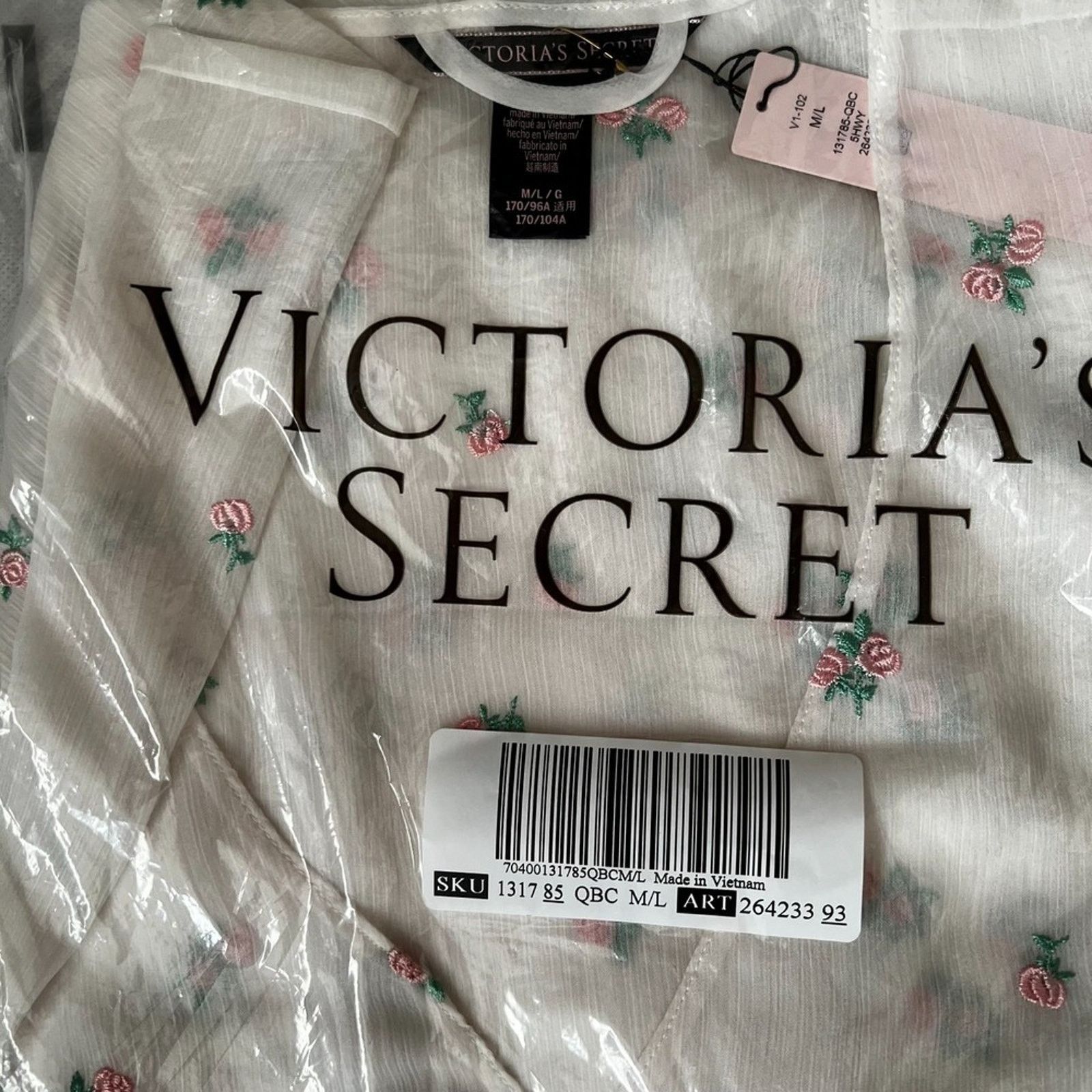 Victoria's Secret Victoria's Secret White Sheer Long Embroidered Robe, M/L Size ONE SIZE - 2 Thumbnail