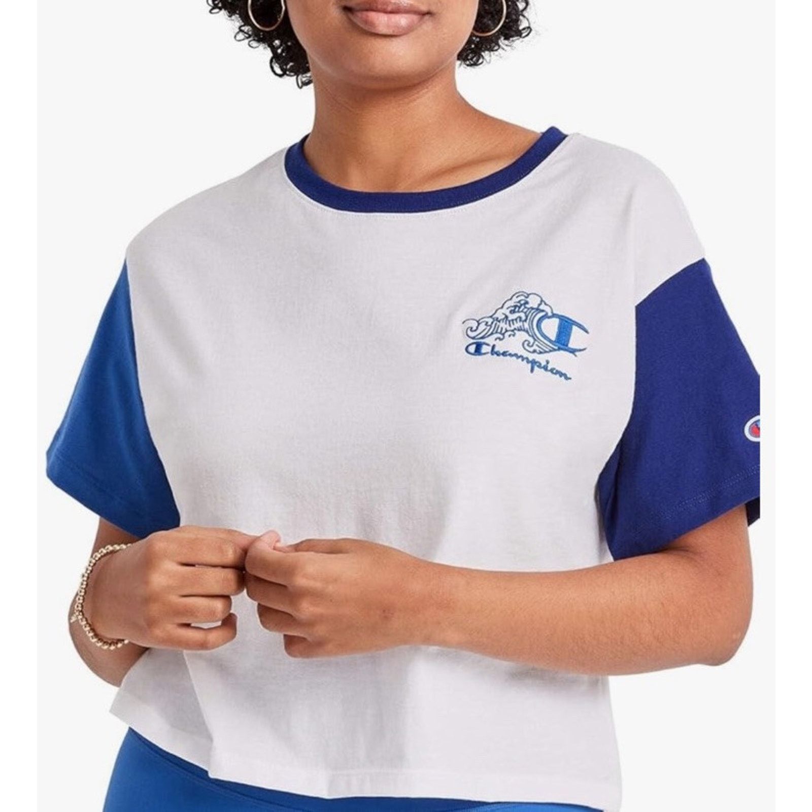 Champion Champion | Colorblock Boxy Cropped Tee Top Woman's Medium Size M / US 6-8 / IT 42-44 - 1 Thumbnail