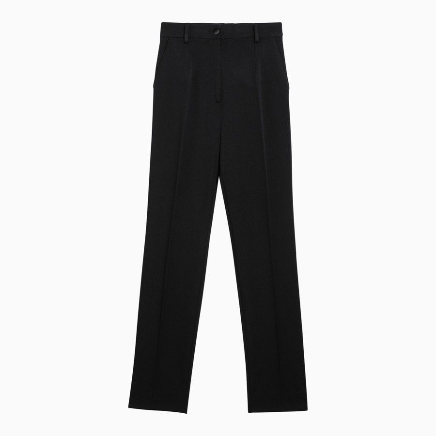 Dolce & Gabbana o1d2blof0824 Silk Trousers in Black Size 30" / US 8 / IT 44 - 1 Thumbnail