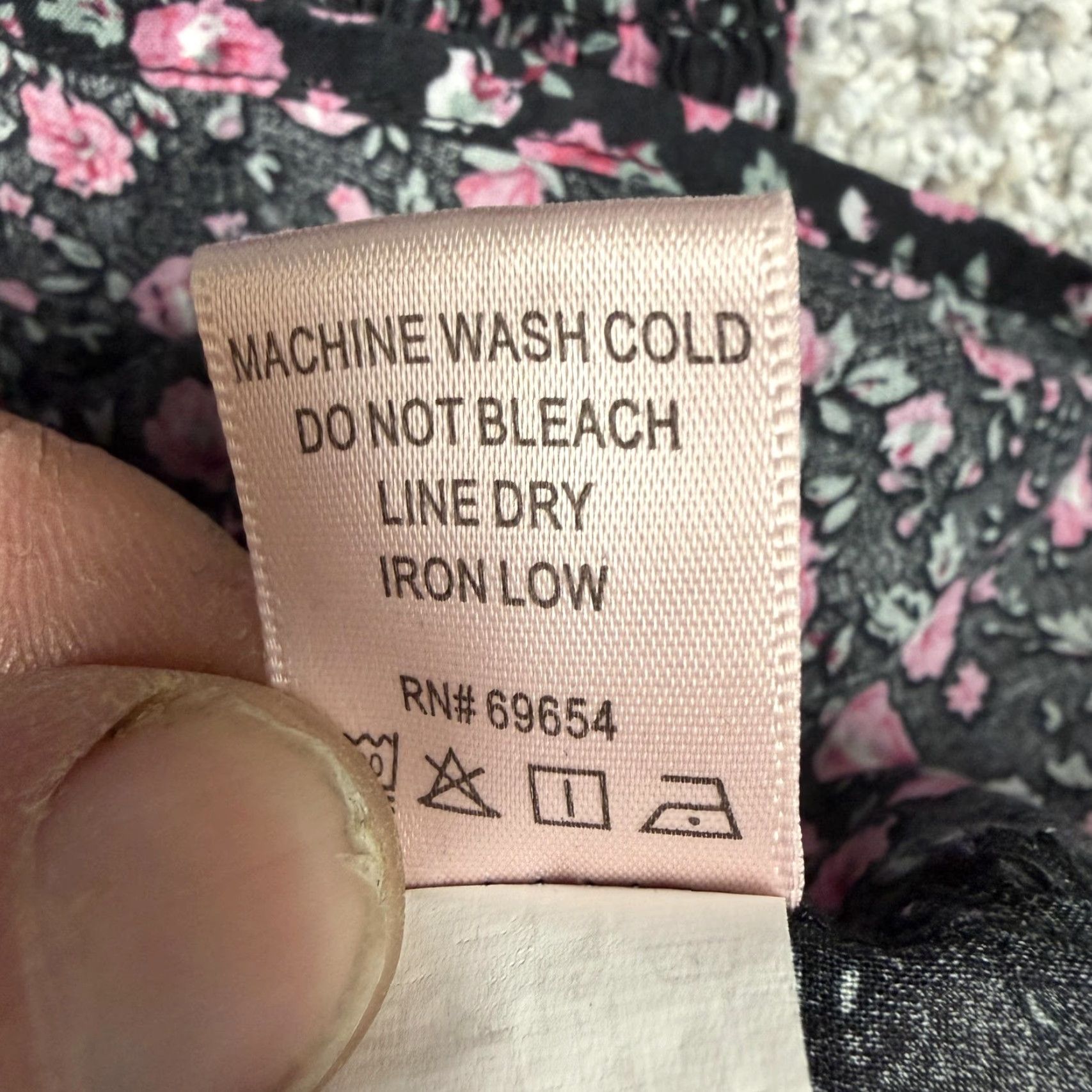 Vintage Dizzy Lizzy Blouse Shirt Large Floral Smocked Peplum Black Pink Boho Cottagecore Cropped Puff Sleeve Square Neck Womens L Shirt Size L / US 10 / IT 46 - 7 Thumbnail